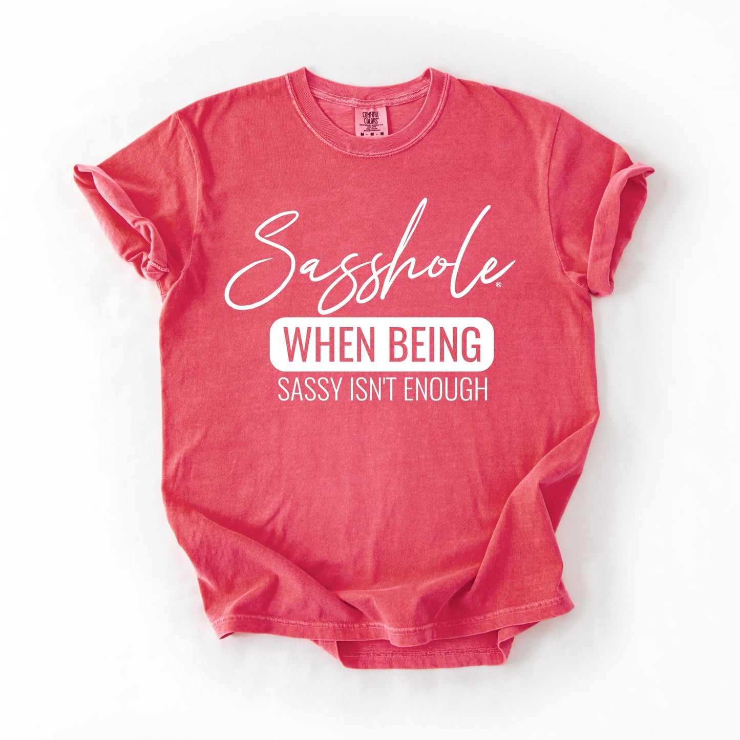 Sasshole® “When Being Sassy Isn’t Enough” Comfort Colors® Tee – Bold Graphic T-Shirt