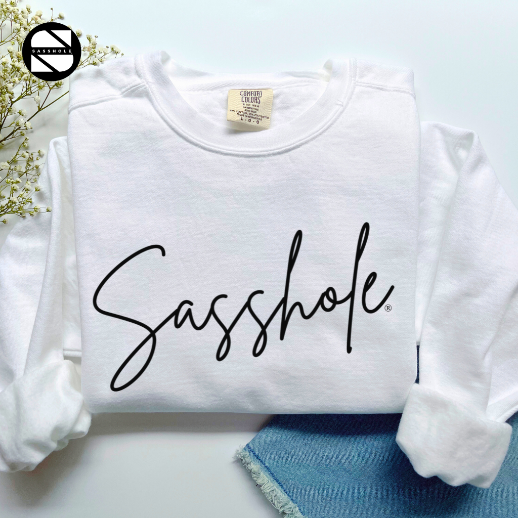 Sasshole White Womens Alternative Apparel Sweatshirt