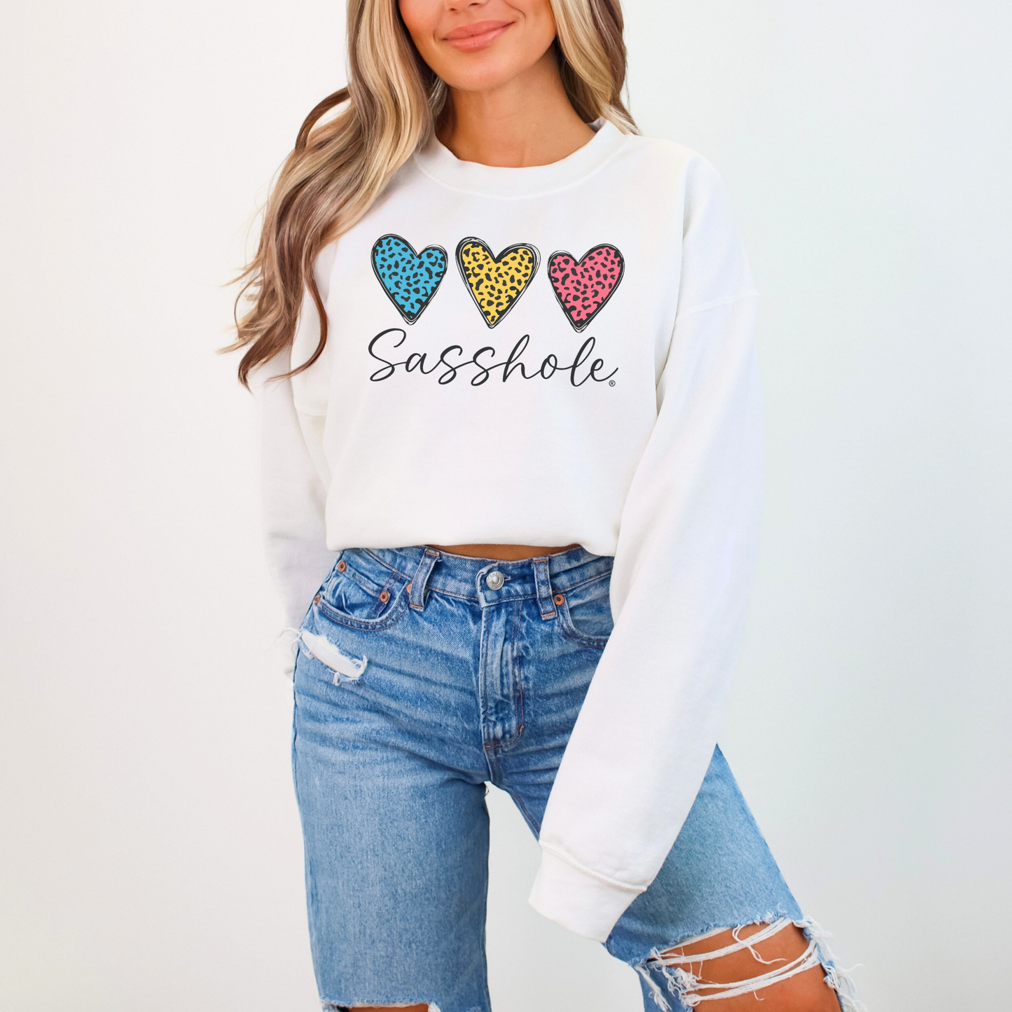 Three Hearts - One Attitude: Sasshole® Women's Sweatshirts