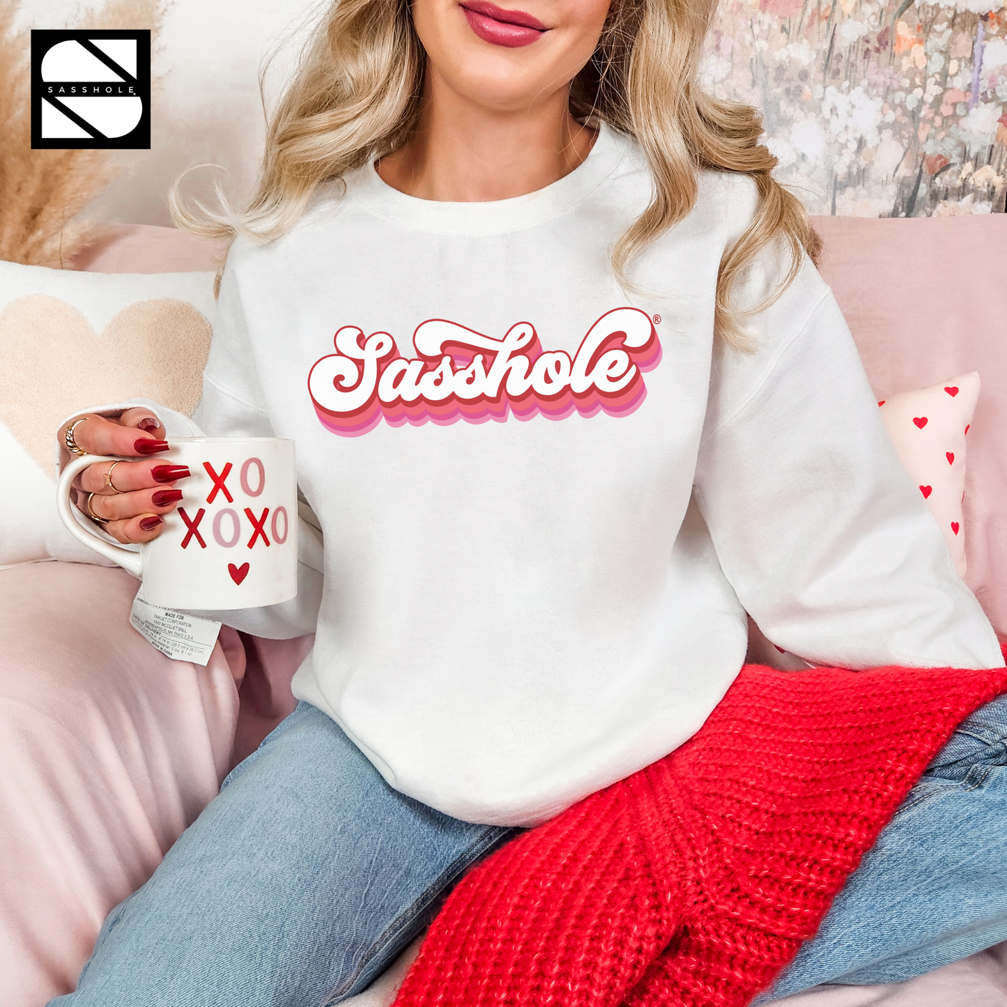 Valentines Day White Women's Sweatshirt
