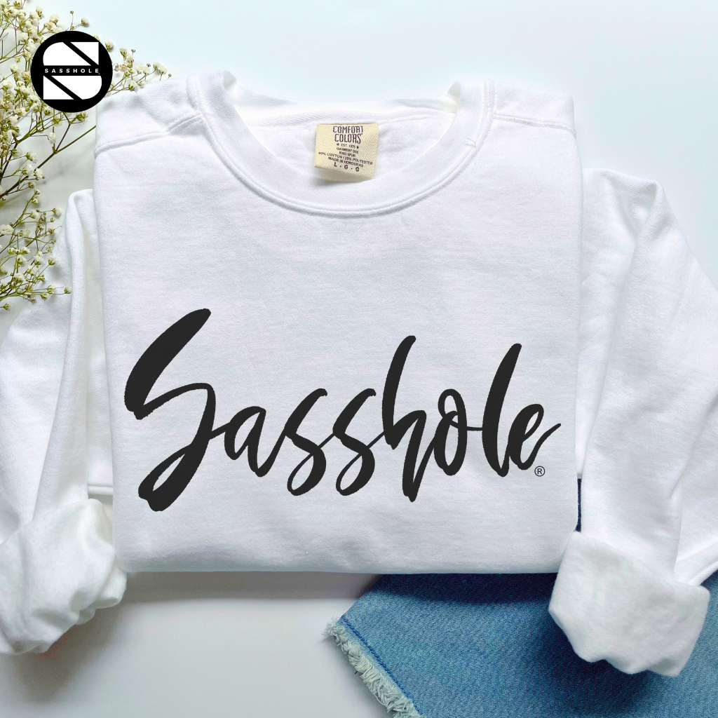 Sasshole White Womens Alternative Apparel Sweatshirt