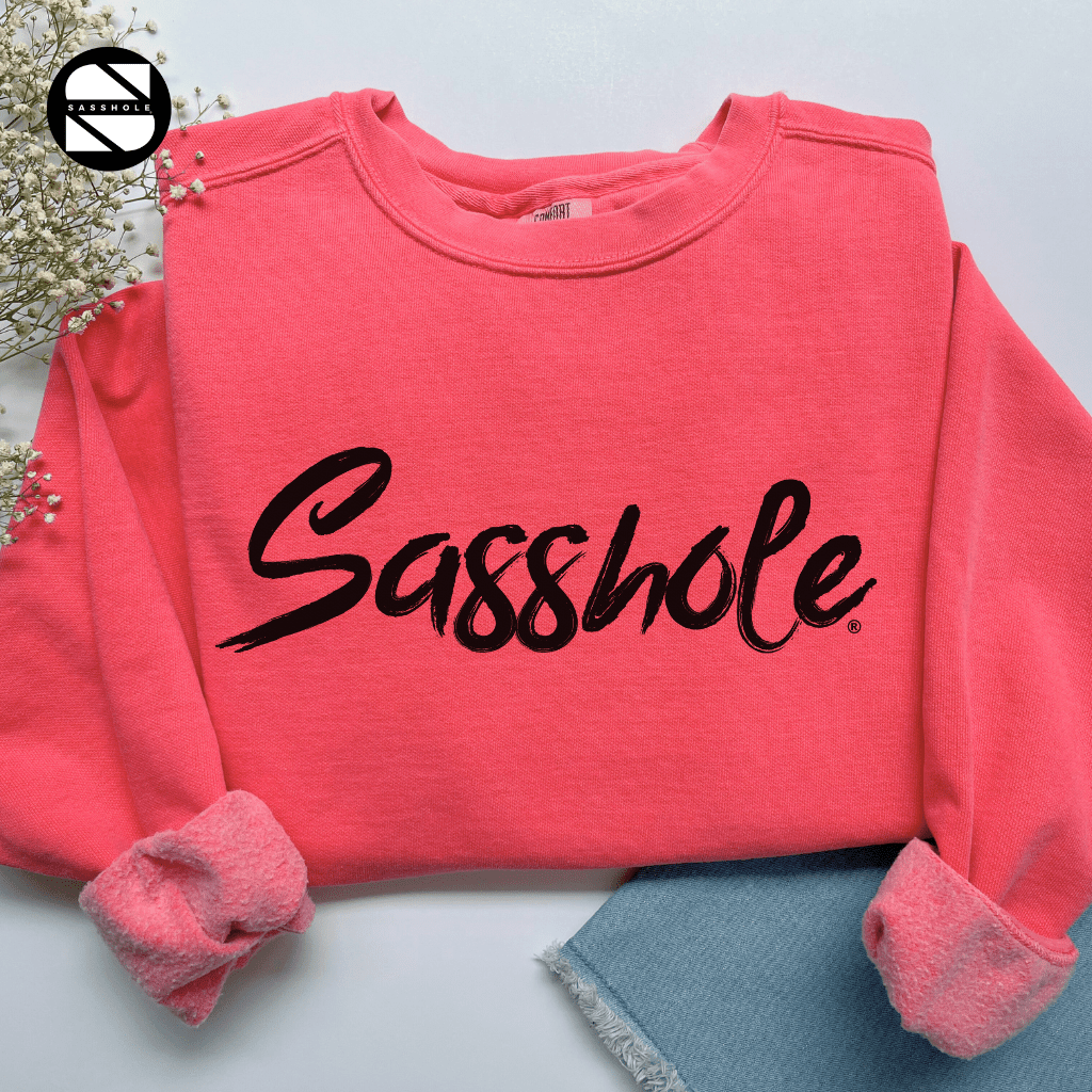 Attitude Unleashed: Sasshole® Retro Long Sleeve Sweatshirts for Women - Funny Graphic Tee by Sasshole® Clothing