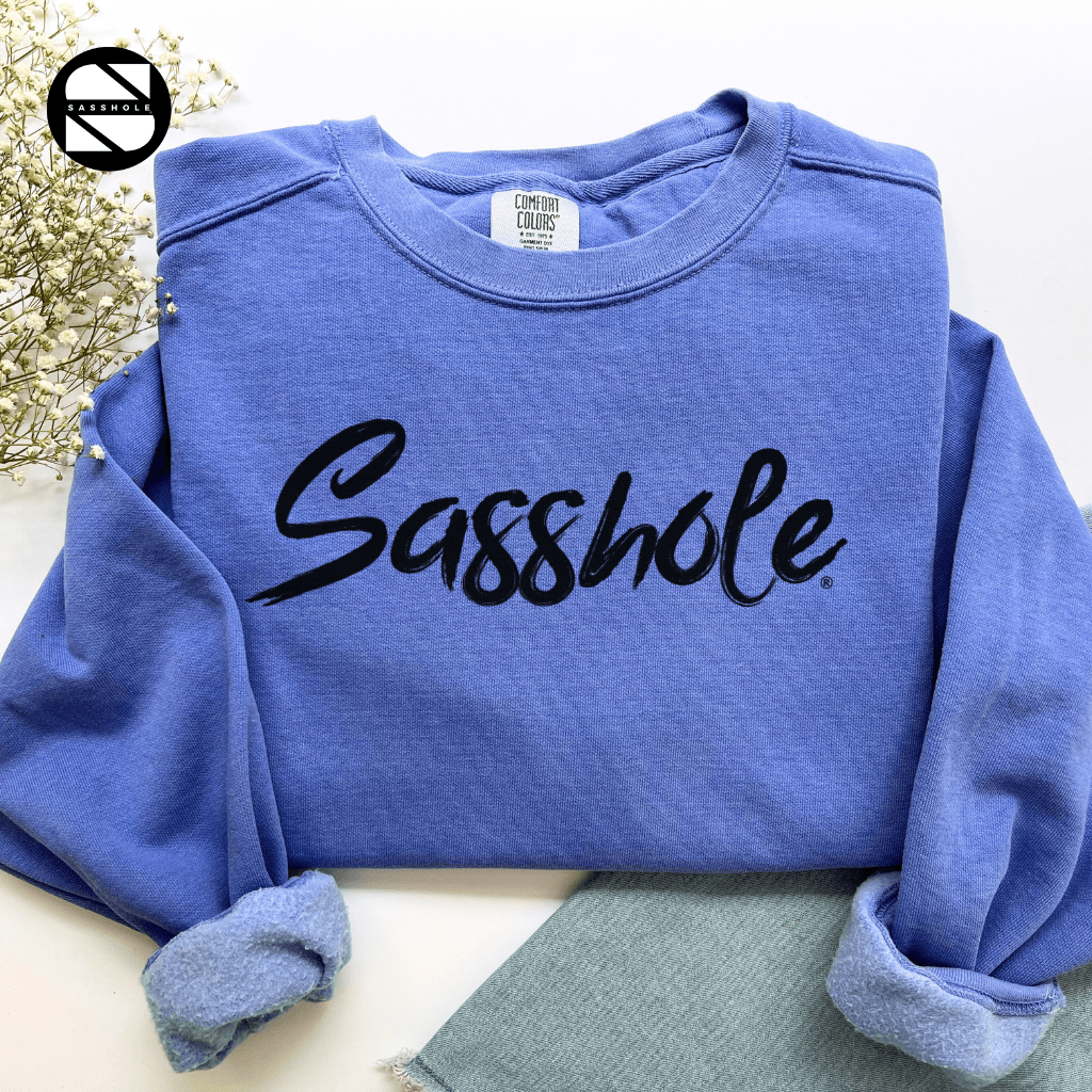 Attitude Unleashed: Sasshole® Retro Long Sleeve Sweatshirts for Women - Funny Graphic Tee by Sasshole® Clothing