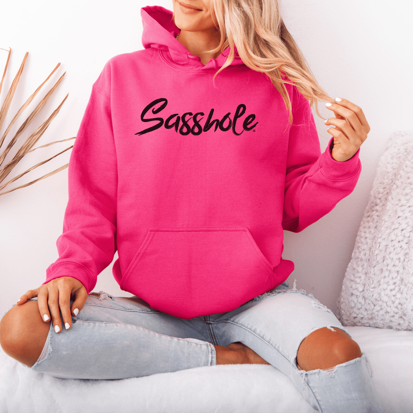 Attitude Unleashed: Women's Sasshole® Graphic Print Hoodie - Funny Graphic Tee by Sasshole® Clothing