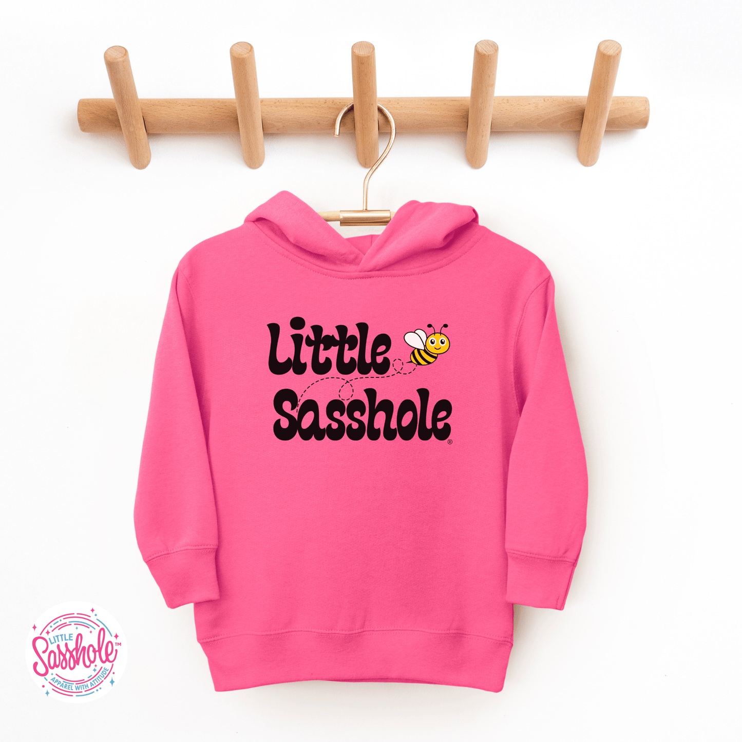 Bee Happy, Bee Sassy: Little Sasshole® Bumble Bee Toddler Hoodies - Funny Graphic Tee by Sasshole® Clothing