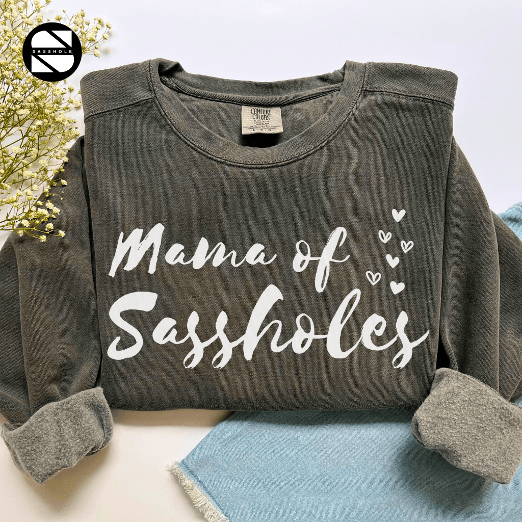 Chief Sass Officer: Mama of Sassholes Women's Vintage Sweatshirts - Funny Graphic Tee by Sasshole® Clothing