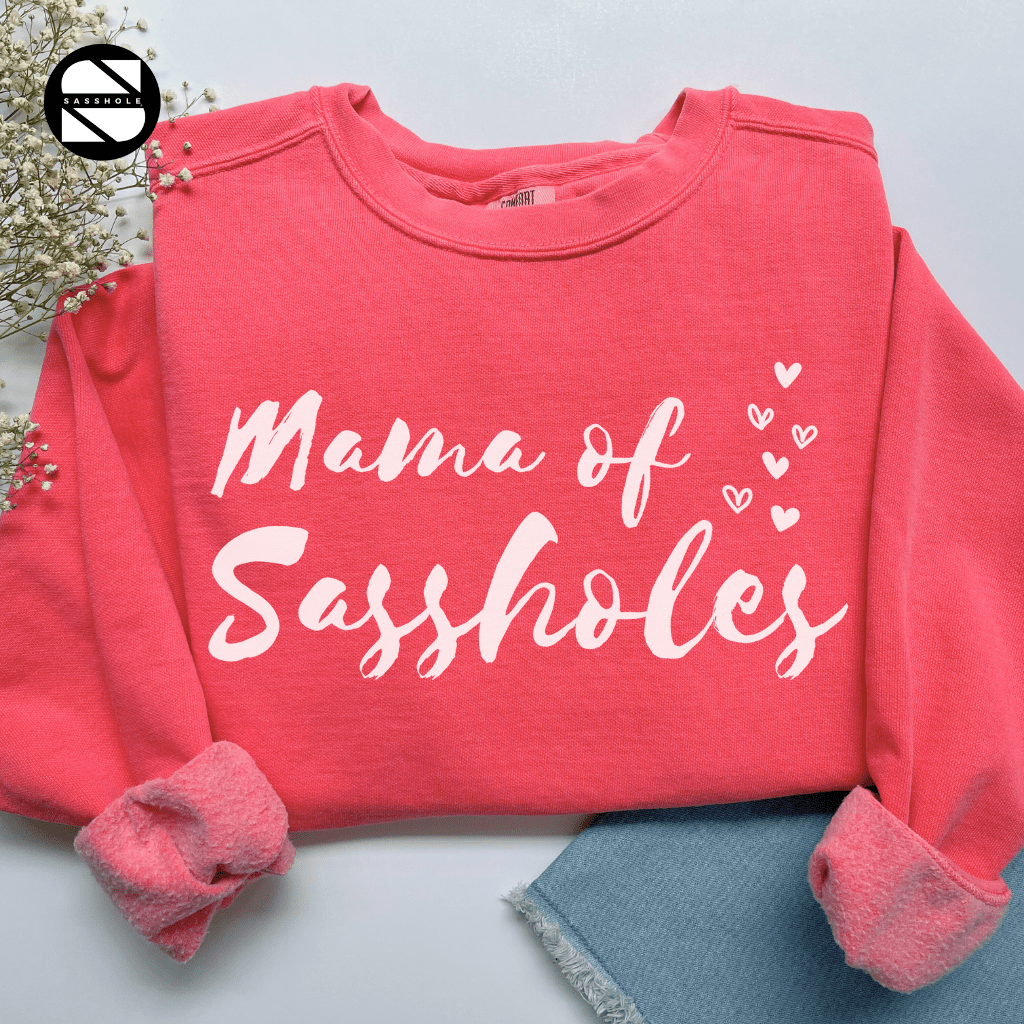 Chief Sass Officer: Mama of Sassholes Women's Vintage Sweatshirts - Funny Graphic Tee by Sasshole® Clothing