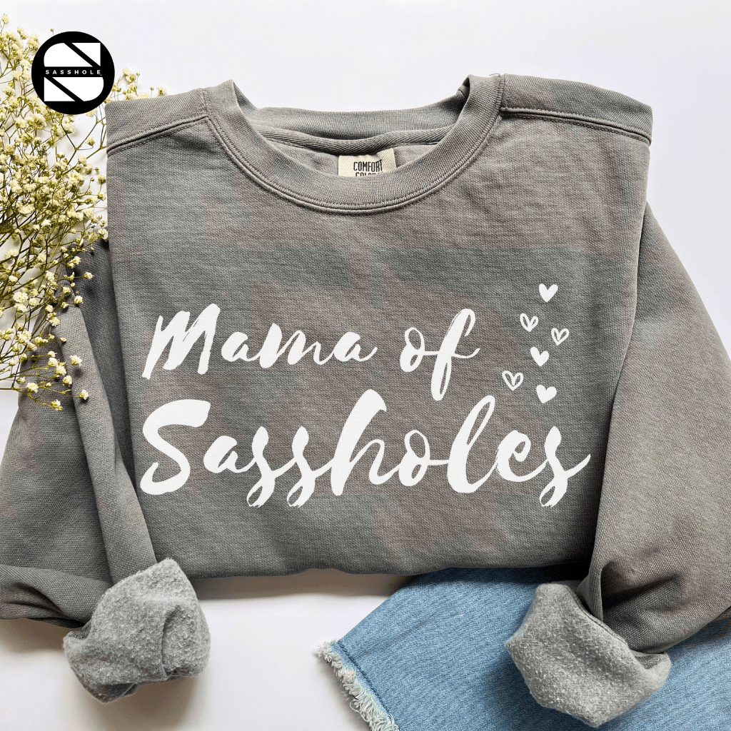 Chief Sass Officer: Mama of Sassholes Women's Vintage Sweatshirts - Funny Graphic Tee by Sasshole® Clothing
