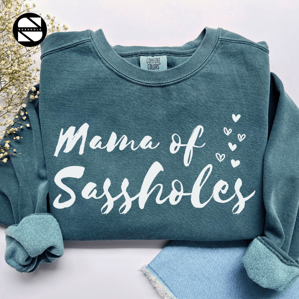 Chief Sass Officer: Mama of Sassholes Women's Vintage Sweatshirts - Funny Graphic Tee by Sasshole® Clothing
