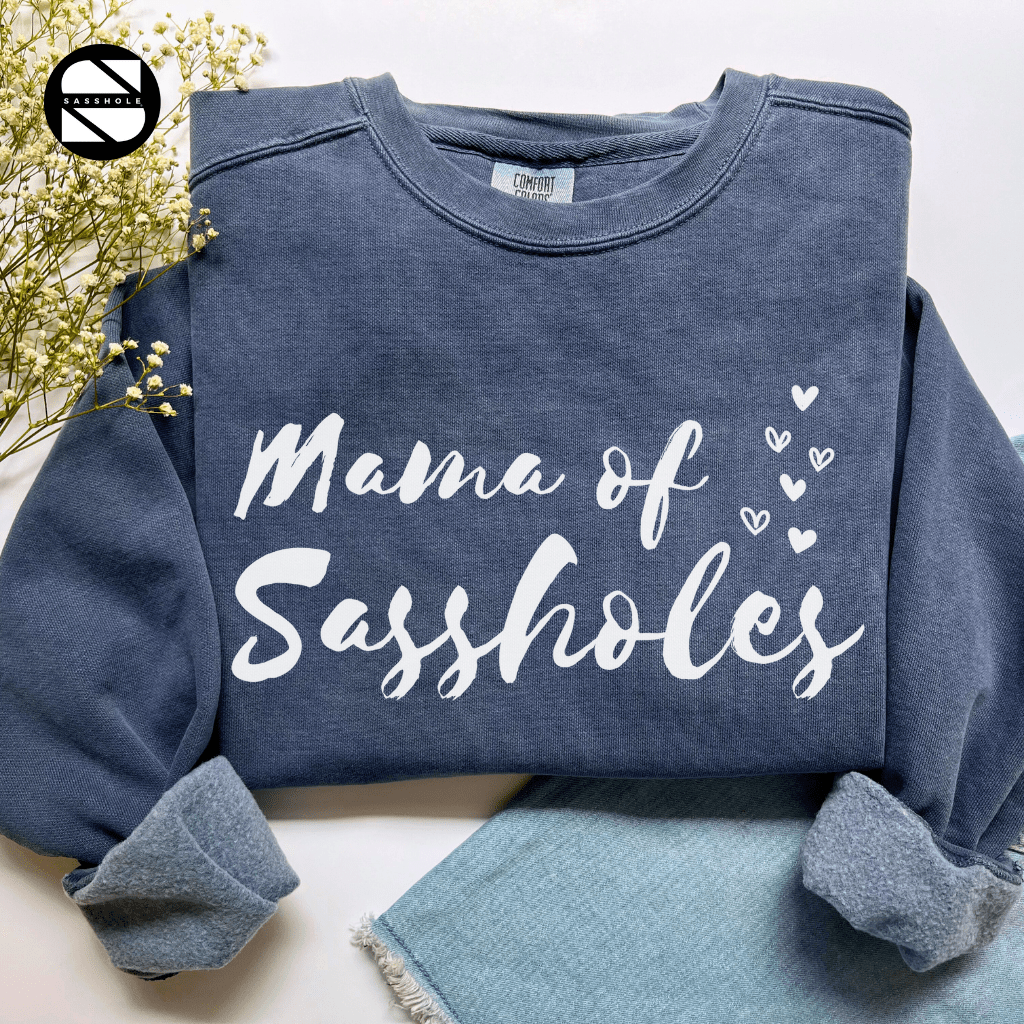 Chief Sass Officer: Mama of Sassholes Women's Vintage Sweatshirts - Funny Graphic Tee by Sasshole® Clothing