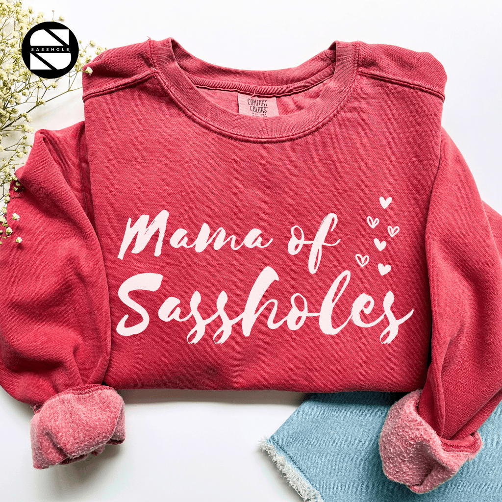 Chief Sass Officer: Mama of Sassholes Women's Vintage Sweatshirts - Funny Graphic Tee by Sasshole® Clothing