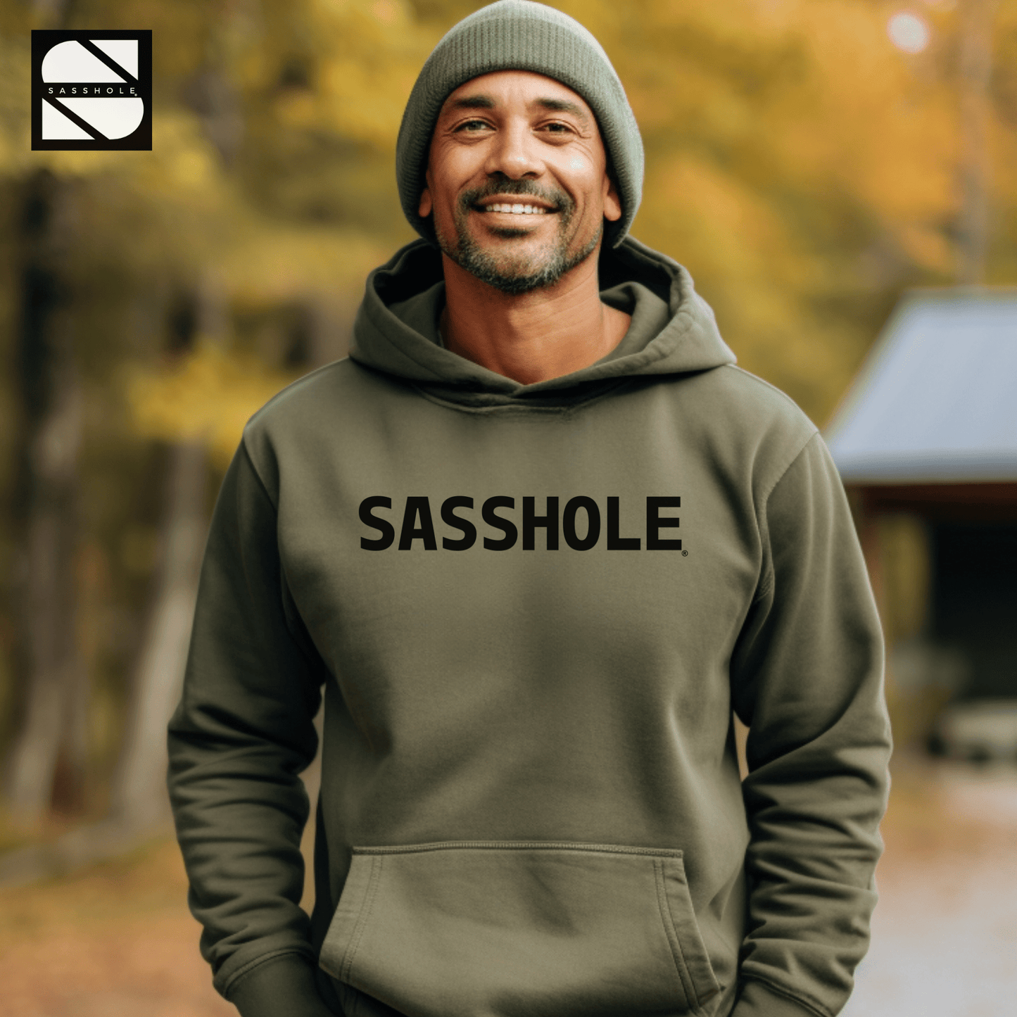 Confidently Bold: Signature Sasshole Men's Pullover - Funny Graphic Tee by Sasshole® Clothing