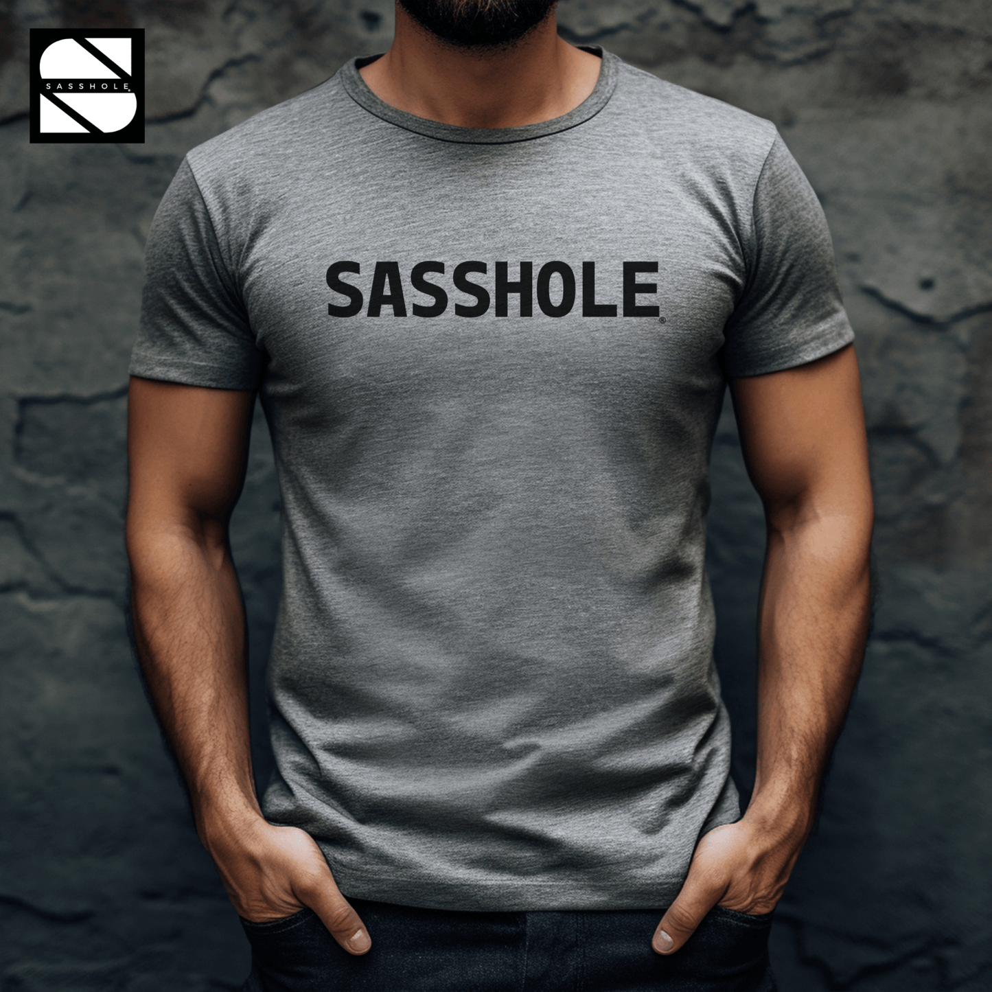 Defiantly Stylish: Men's Sasshole® Identity Tshirt - Funny Graphic Tee by Sasshole® Clothing