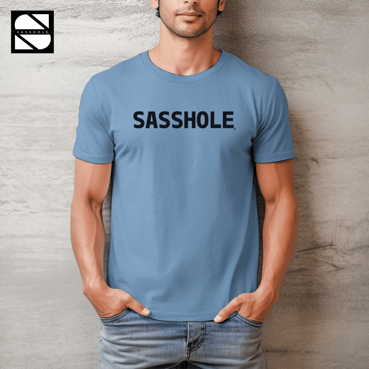 Defiantly Stylish: Men's Sasshole® Identity Tshirt - Funny Graphic Tee by Sasshole® Clothing