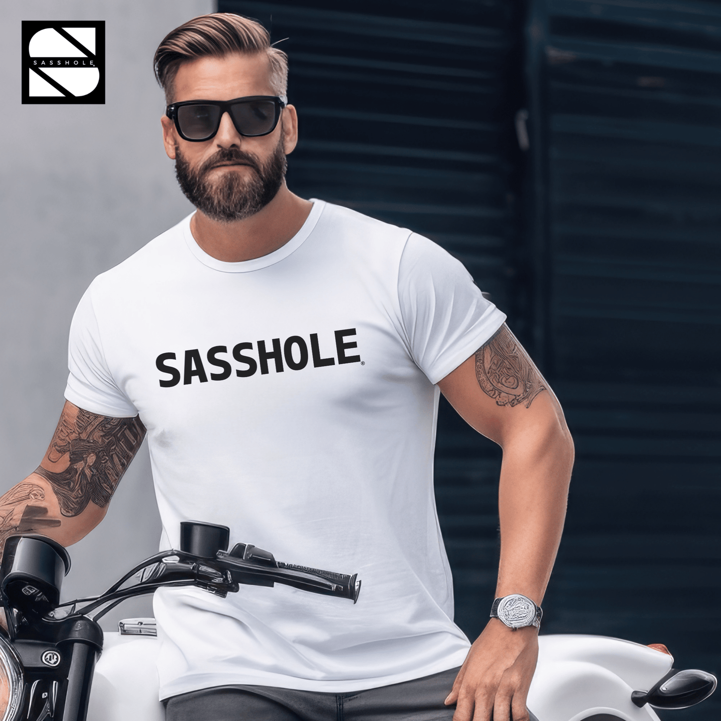 Defiantly Stylish: Men's Sasshole® Identity Tshirt - Funny Graphic Tee by Sasshole® Clothing