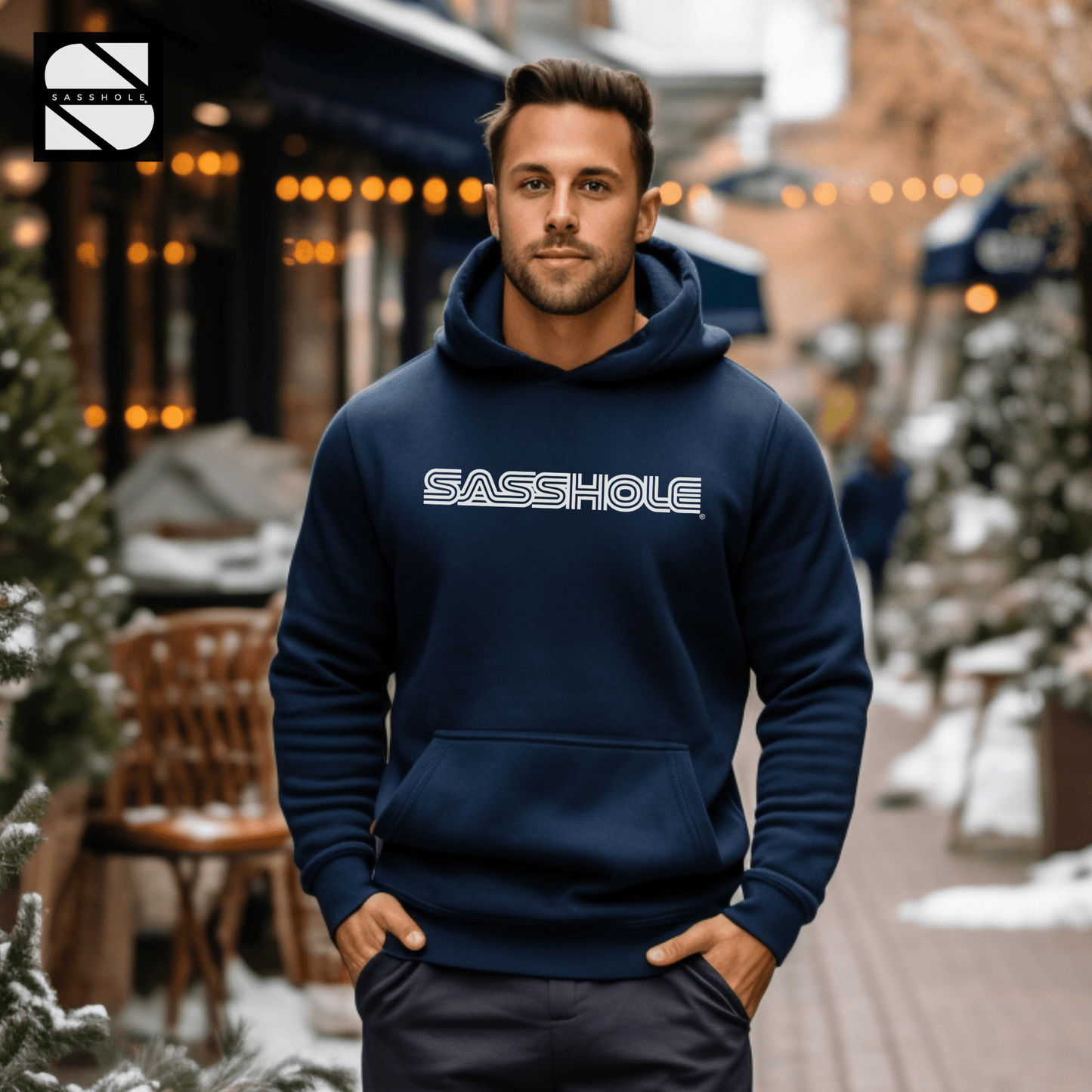 Elevate Your Edge: Trendsetting Men's Graphic Hoodie - Funny Graphic Tee by Sasshole® Clothing