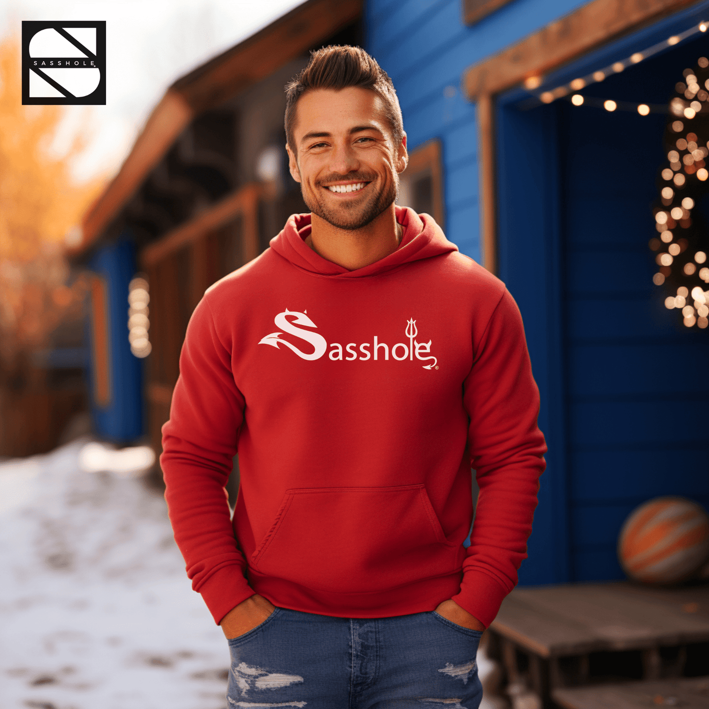Elevate Your Edge: Trendsetting Men's Graphic Hoodie - Funny Graphic Tee by Sasshole® Clothing