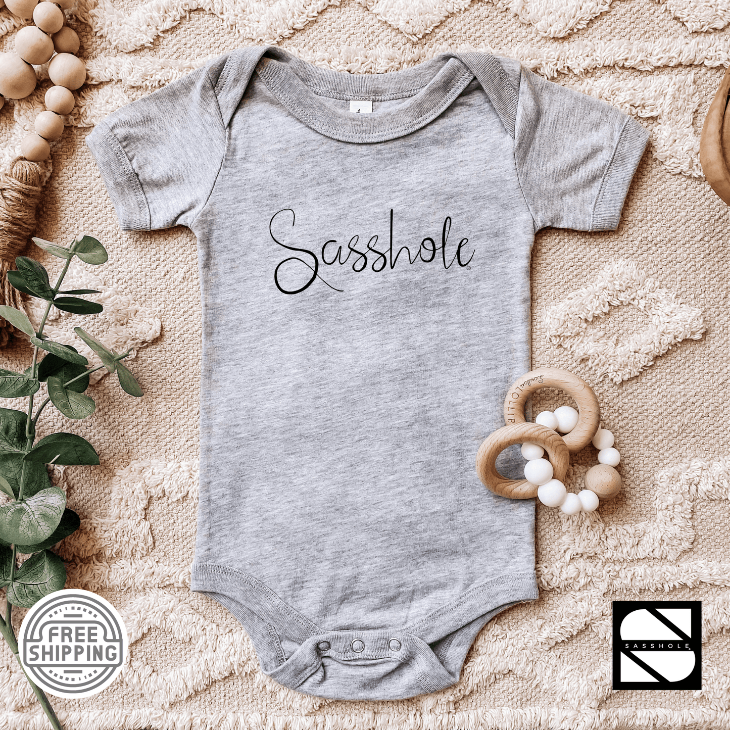 Future Sass Queen/King: Laugh - Out - Loud Baby Apparel - Funny Graphic Tee by Sasshole® Clothing