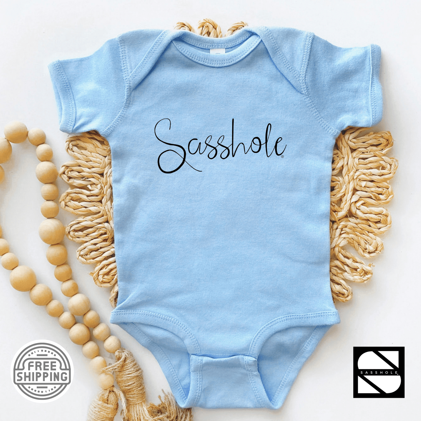 Future Sass Queen/King: Laugh - Out - Loud Baby Apparel - Funny Graphic Tee by Sasshole® Clothing