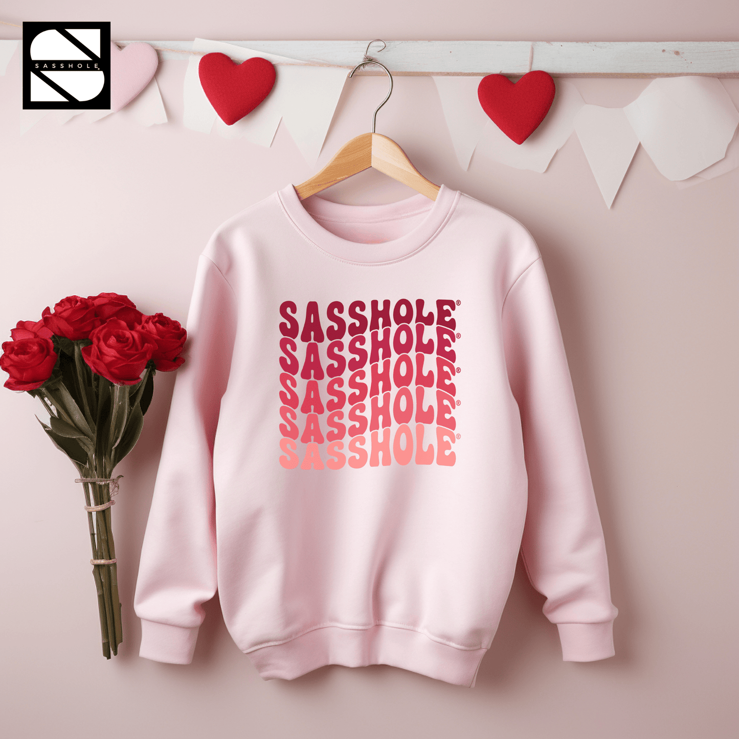 Groovy Sasshole®: Valentines Day Women's Sweatshirt - Funny Graphic Tee by Sasshole® Clothing