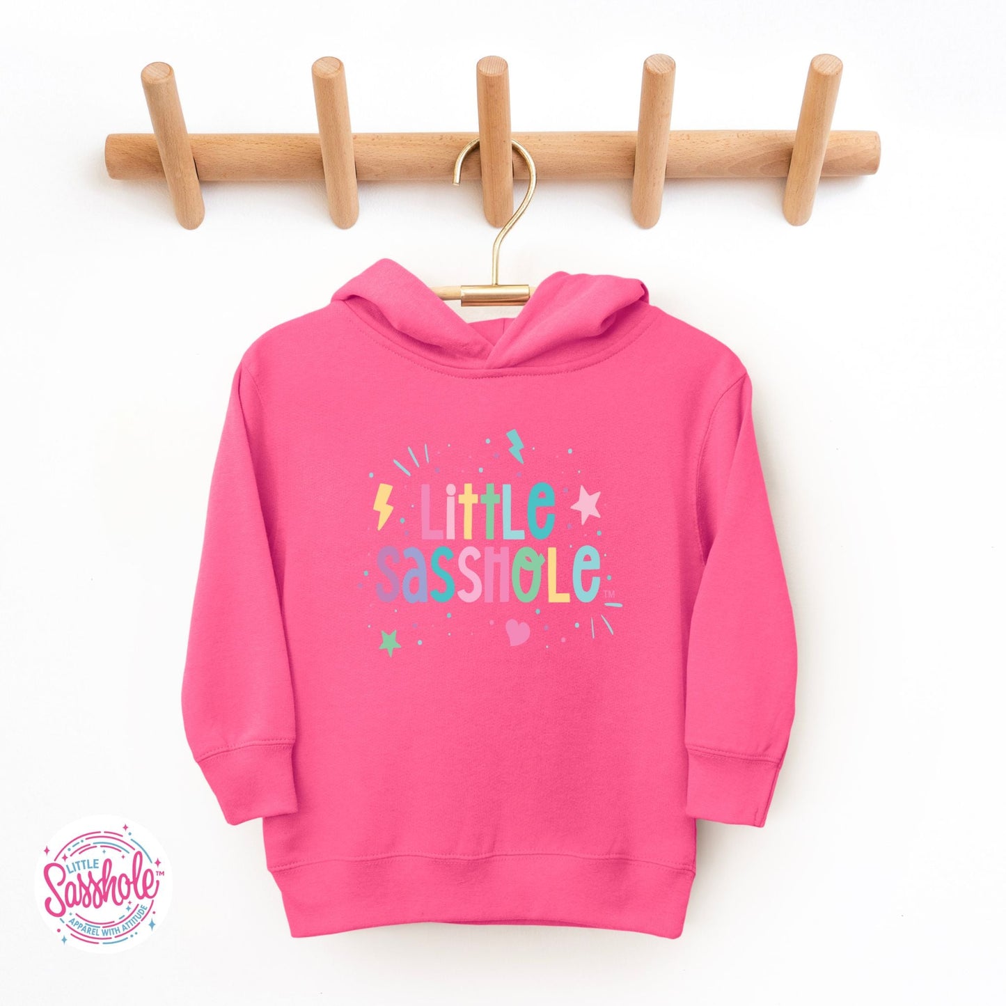 Hoodie Hoodlum in the Making: Little Sasshole™ Toddler Pullover Fleece Hoodie - Funny Graphic Tee by Sasshole® Clothing