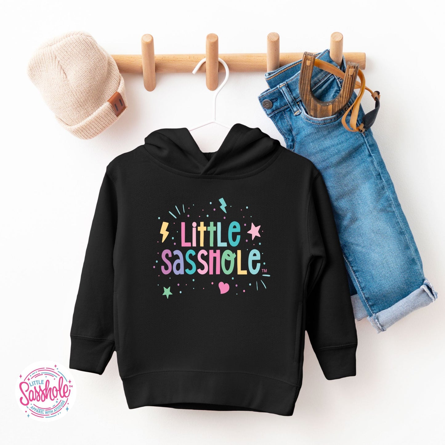 Hoodie Hoodlum in the Making: Little Sasshole™ Toddler Pullover Fleece Hoodie - Funny Graphic Tee by Sasshole® Clothing