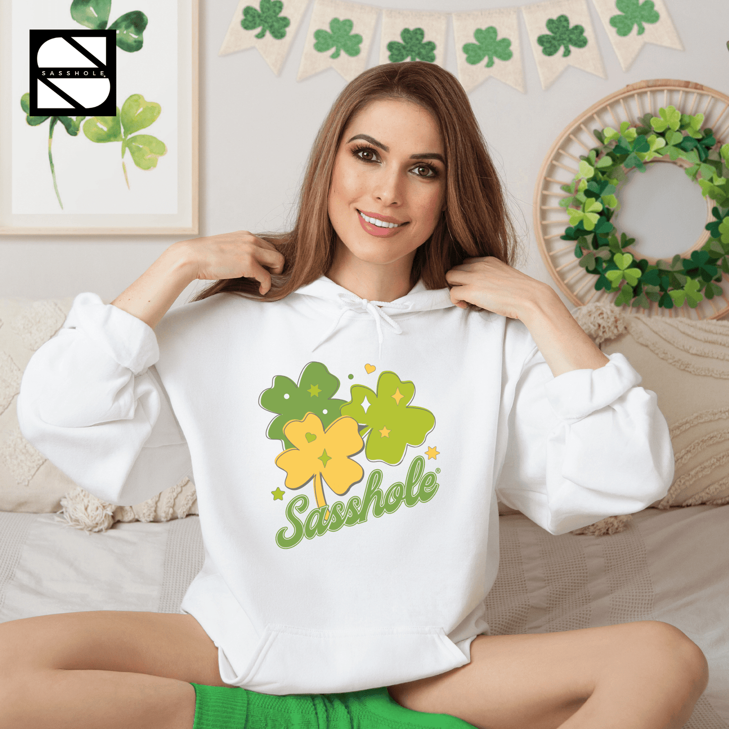 Irish Sass Mastery: Sasshole® St. Patrick's Day Unisex Hoodie - Funny Graphic Tee by Sasshole® Clothing