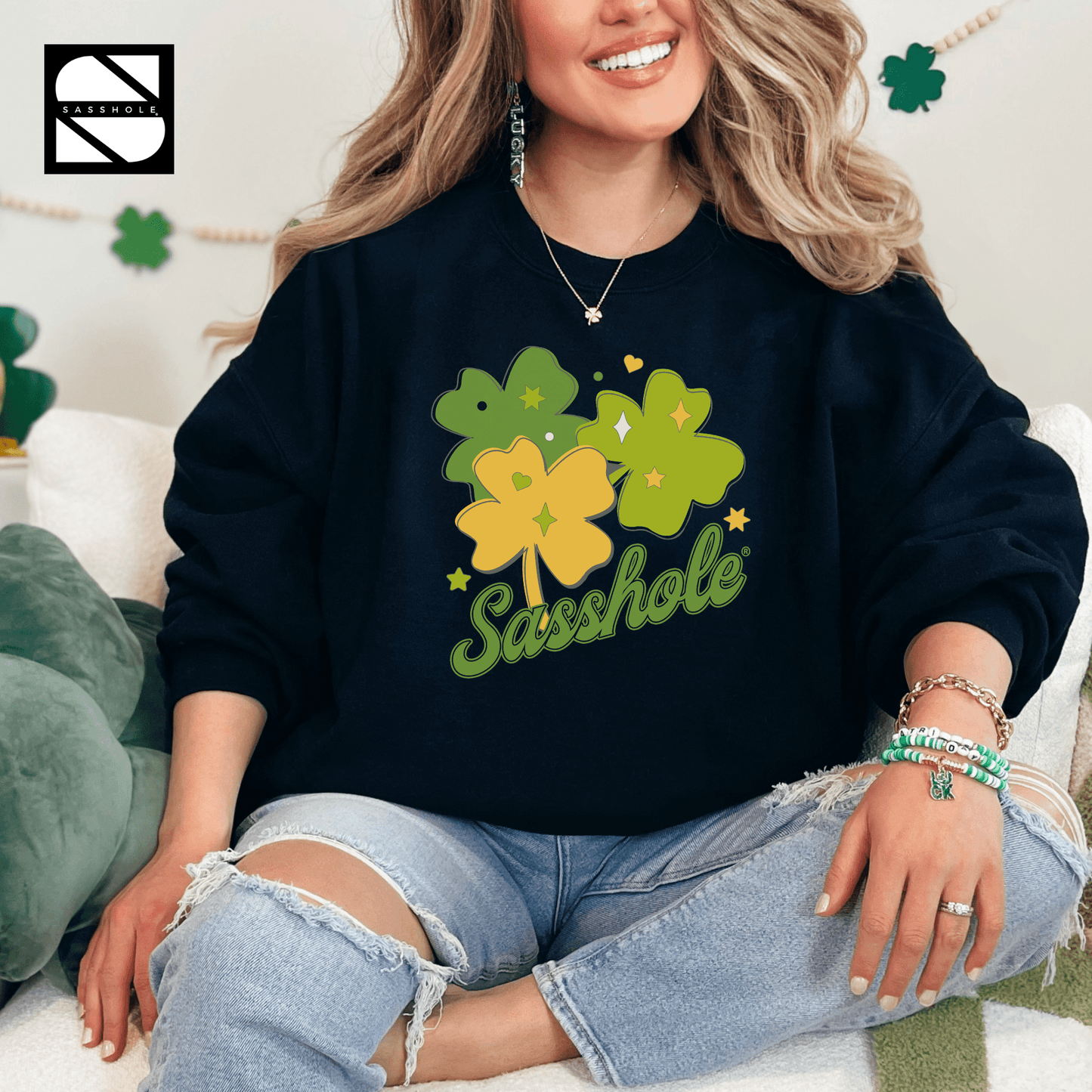 Irish Sass Mastery: Sasshole® St. Patrick's Day Unisex Sweatshirt - Funny Graphic Tee by Sasshole® Clothing