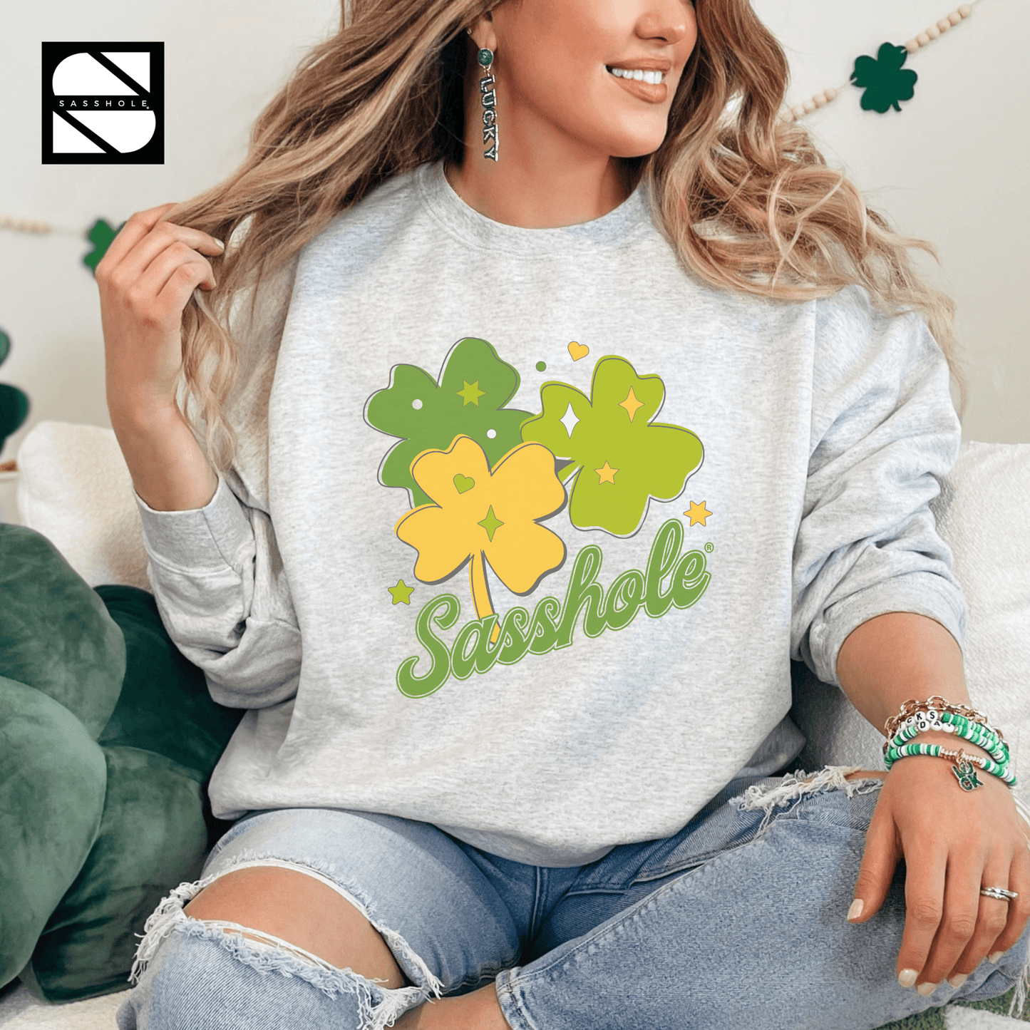 Irish Sass Mastery: Sasshole® St. Patrick's Day Unisex Sweatshirt - Funny Graphic Tee by Sasshole® Clothing