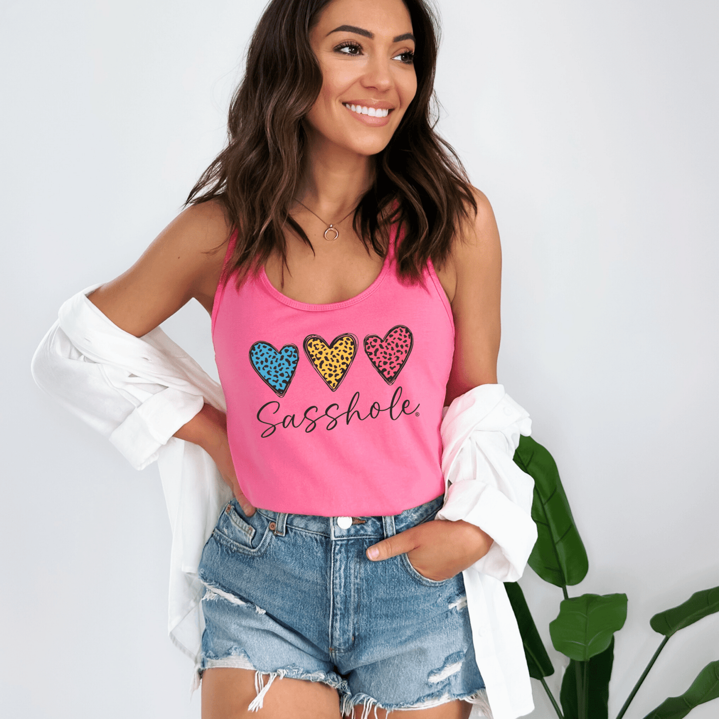 Leopard Heart Sasshole® Women's Tank Top - Wildly Sassy - Funny Graphic Tee by Sasshole® Clothing