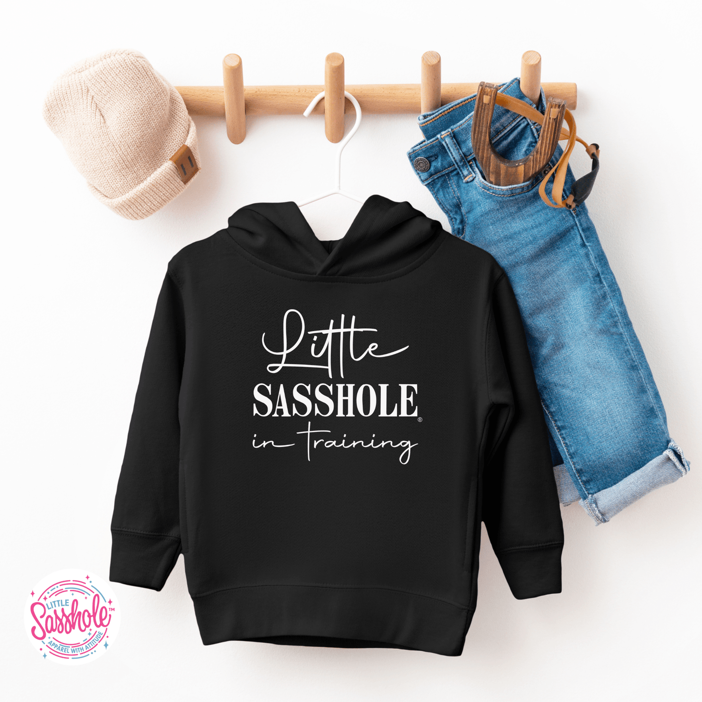 Little Sasshole in Training – Adorable Toddler Hoodie for Future Fashionistas - Funny Graphic Tee by Sasshole® Clothing