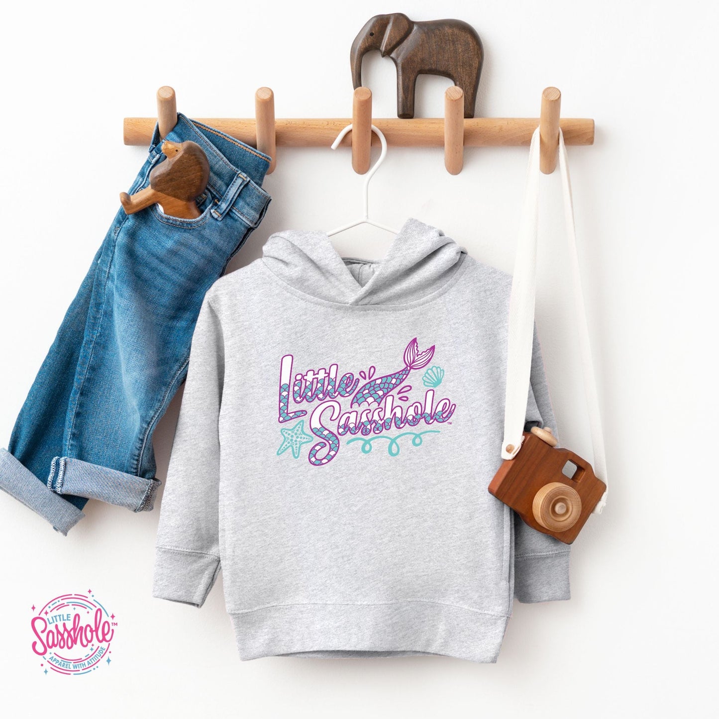 Magical Mermaid Adventures: Little Sasshole™ Toddler Hoodie - Funny Graphic Tee by Sasshole® Clothing