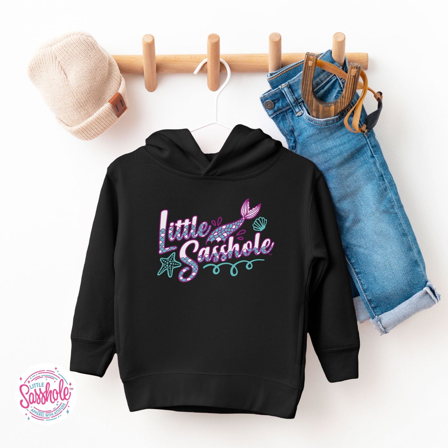 Magical Mermaid Adventures: Little Sasshole™ Toddler Hoodie - Funny Graphic Tee by Sasshole® Clothing