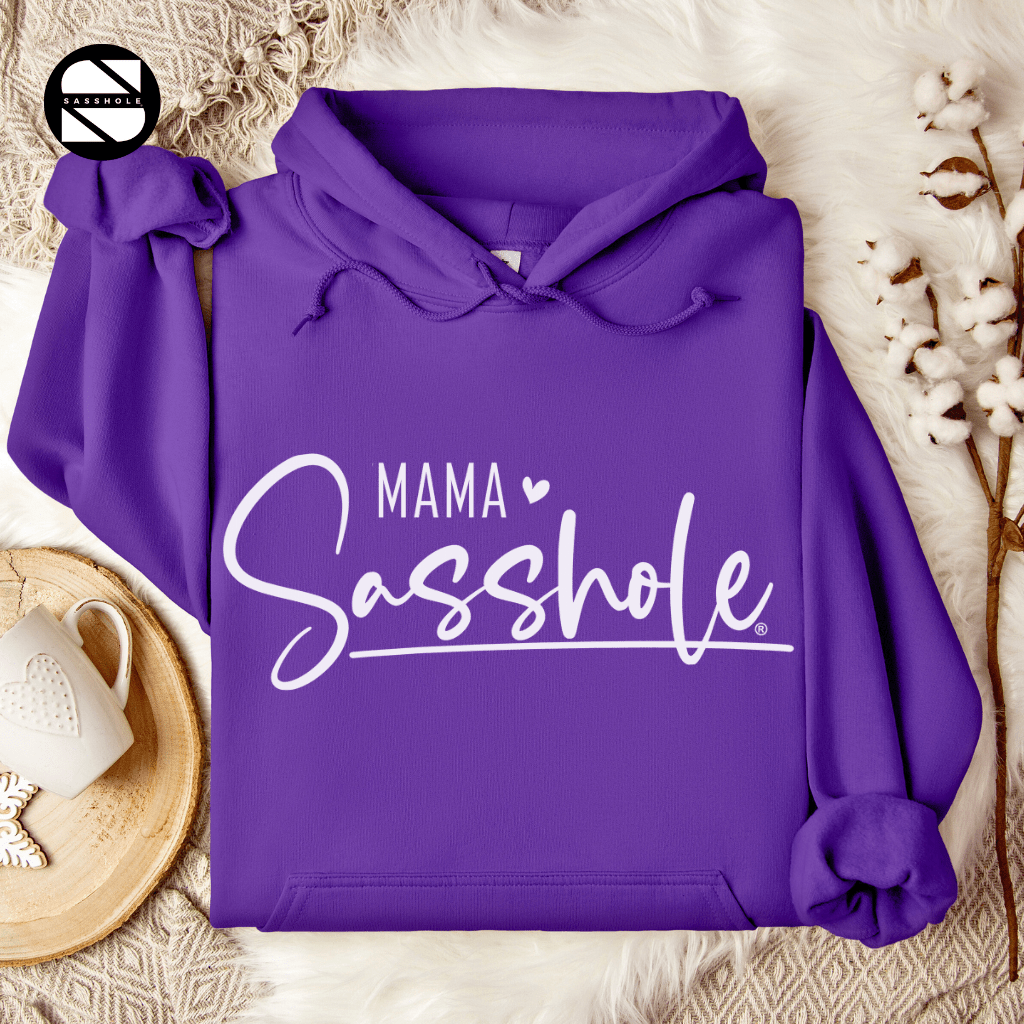 Mama Sasshole®: Raising Sass in Style Funny Women's Hoodie - Funny Graphic Tee by Sasshole® Clothing
