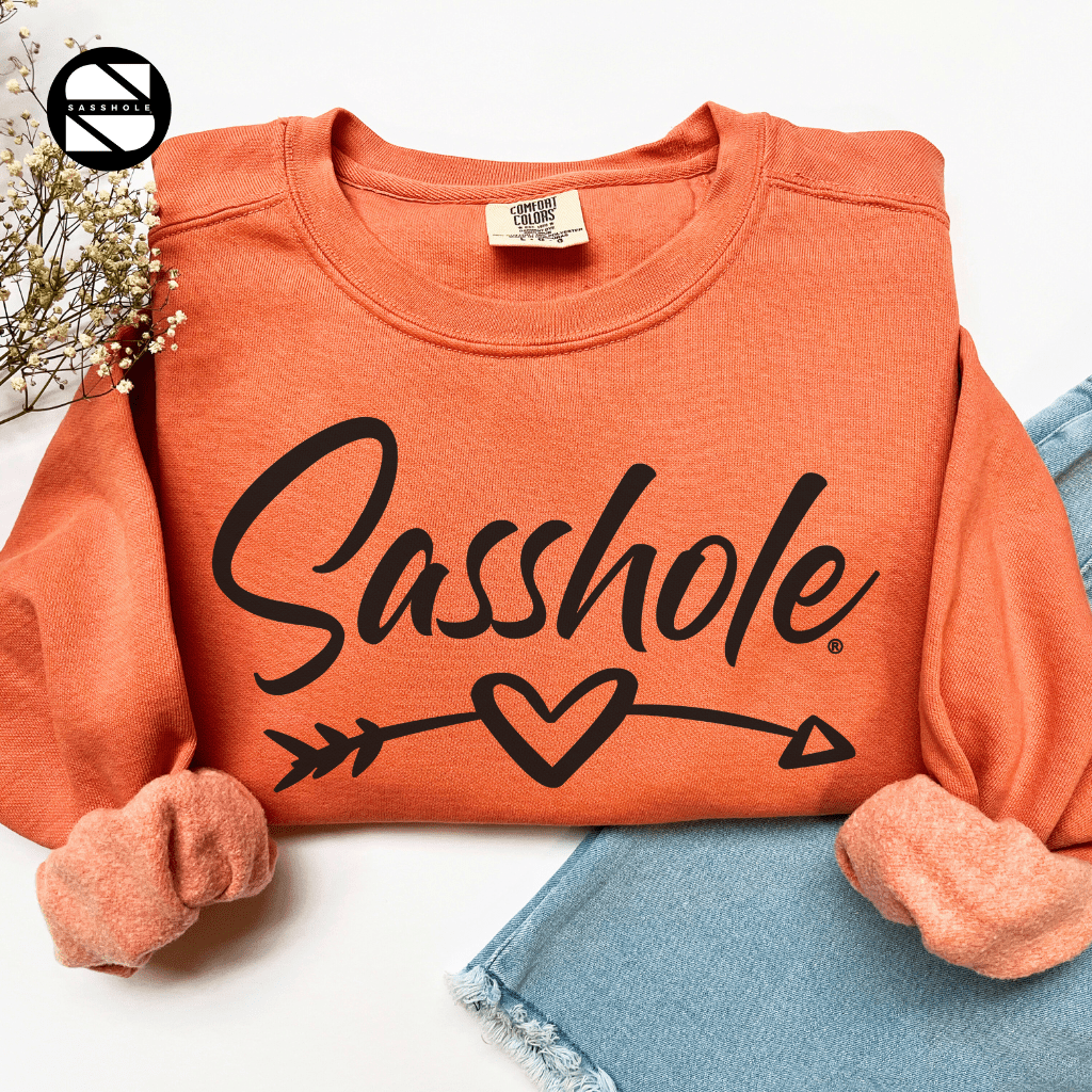 Sass and Vintage Fusion: Chic Sasshole® Vintage Graphic Sweatshirts for Women - Funny Graphic Tee by Sasshole® Clothing