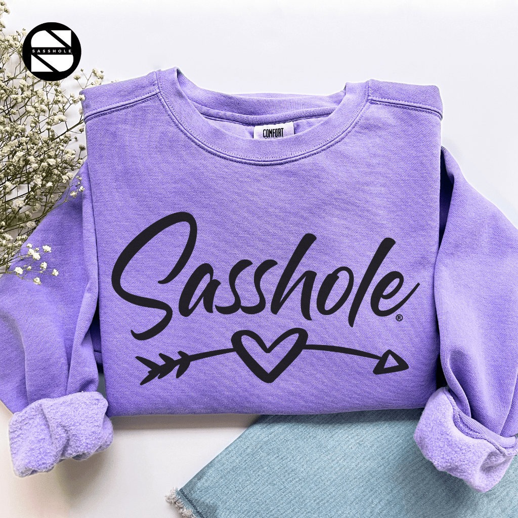 Sass and Vintage Fusion: Chic Sasshole® Vintage Graphic Sweatshirts for Women - Funny Graphic Tee by Sasshole® Clothing