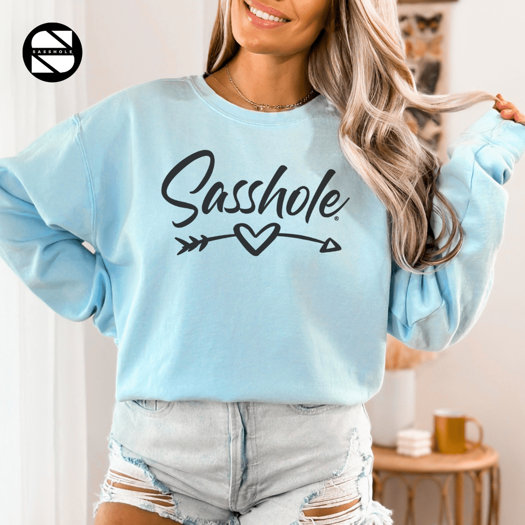 Sass and Vintage Fusion: Chic Sasshole® Vintage Graphic Sweatshirts for Women - Funny Graphic Tee by Sasshole® Clothing