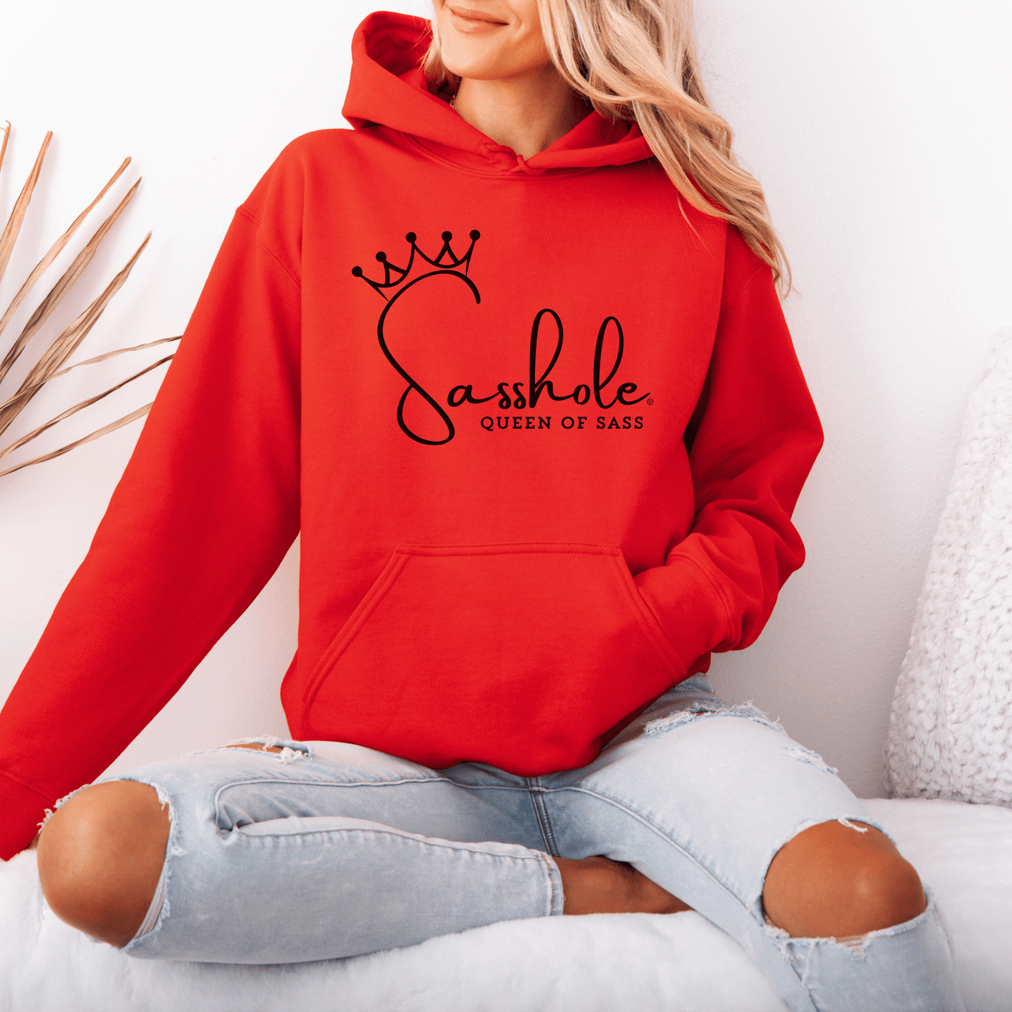 Sass in Charge: Sasshole® Queen of Sass Women's Graphic Hoodie - Funny Graphic Tee by Sasshole® Clothing