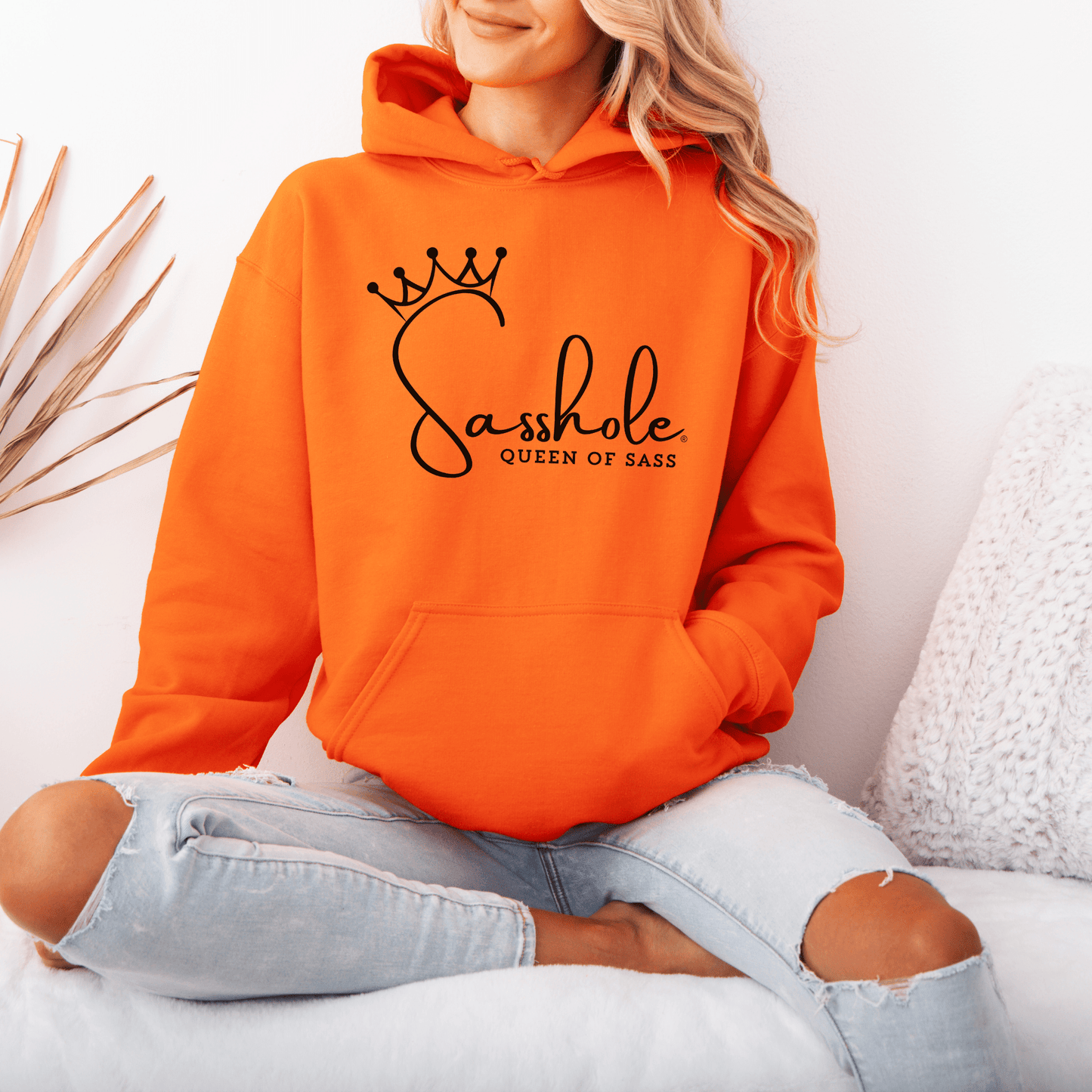 Sass in Charge: Sasshole® Queen of Sass Women's Graphic Hoodie - Funny Graphic Tee by Sasshole® Clothing
