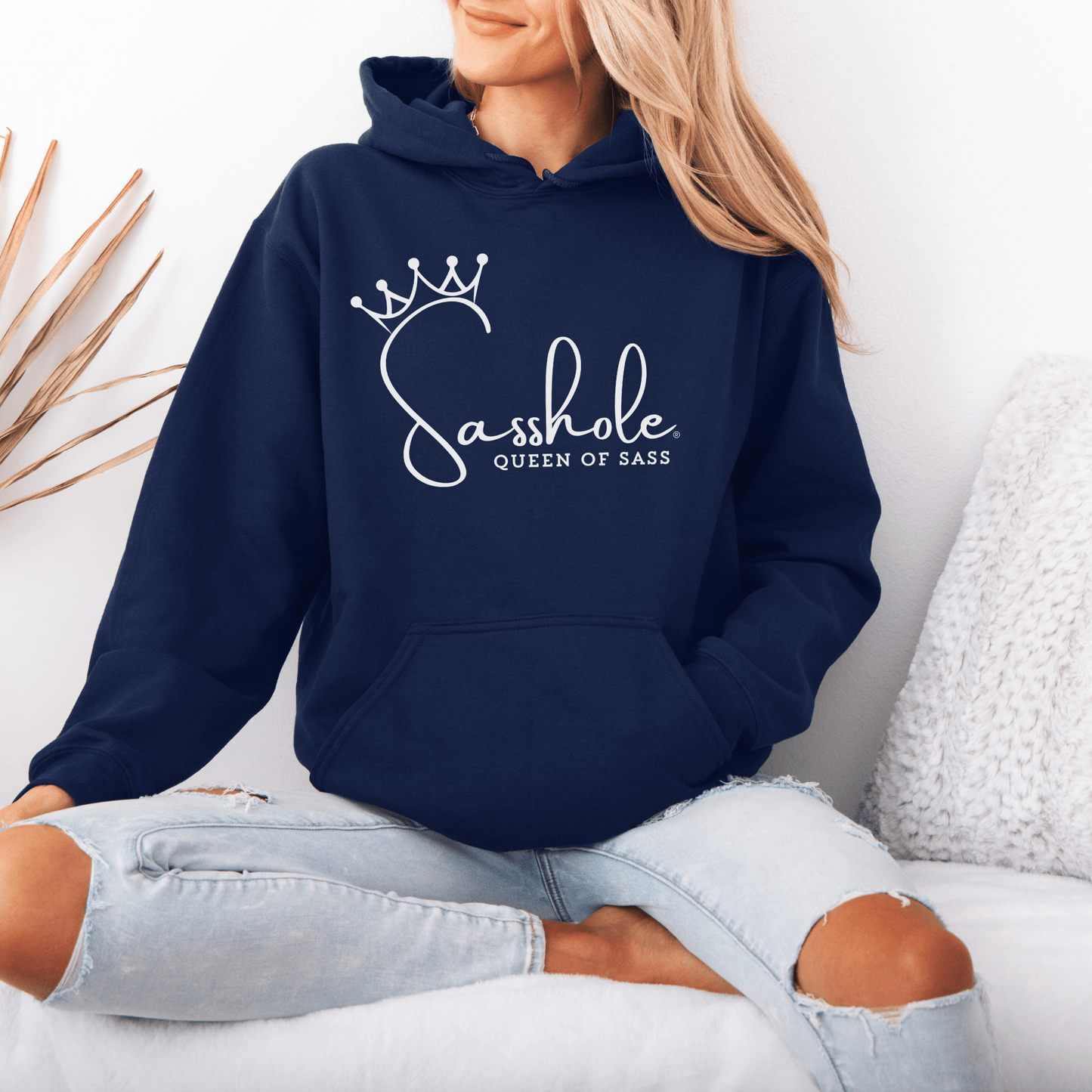 Sass in Charge: Sasshole® Queen of Sass Women's Graphic Hoodie - Funny Graphic Tee by Sasshole® Clothing