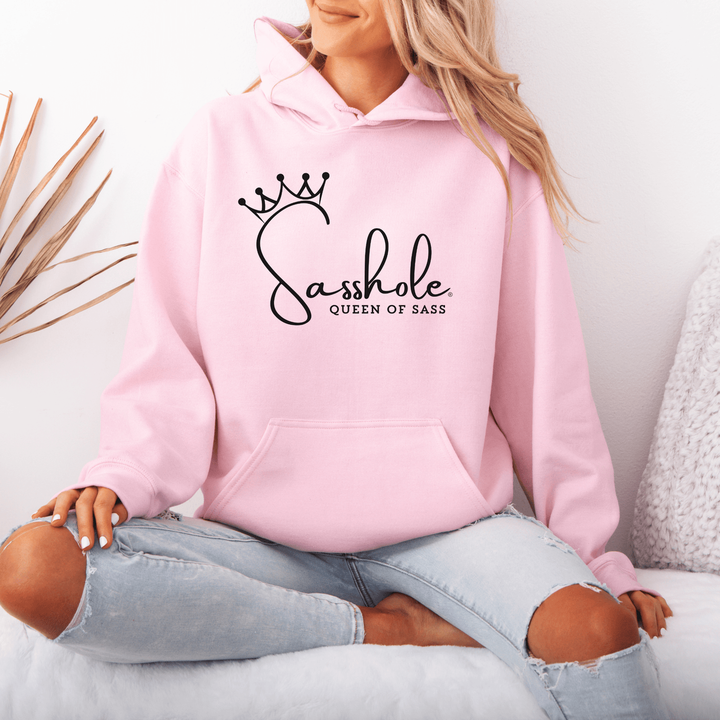 Sass in Charge: Sasshole® Queen of Sass Women's Graphic Hoodie - Funny Graphic Tee by Sasshole® Clothing