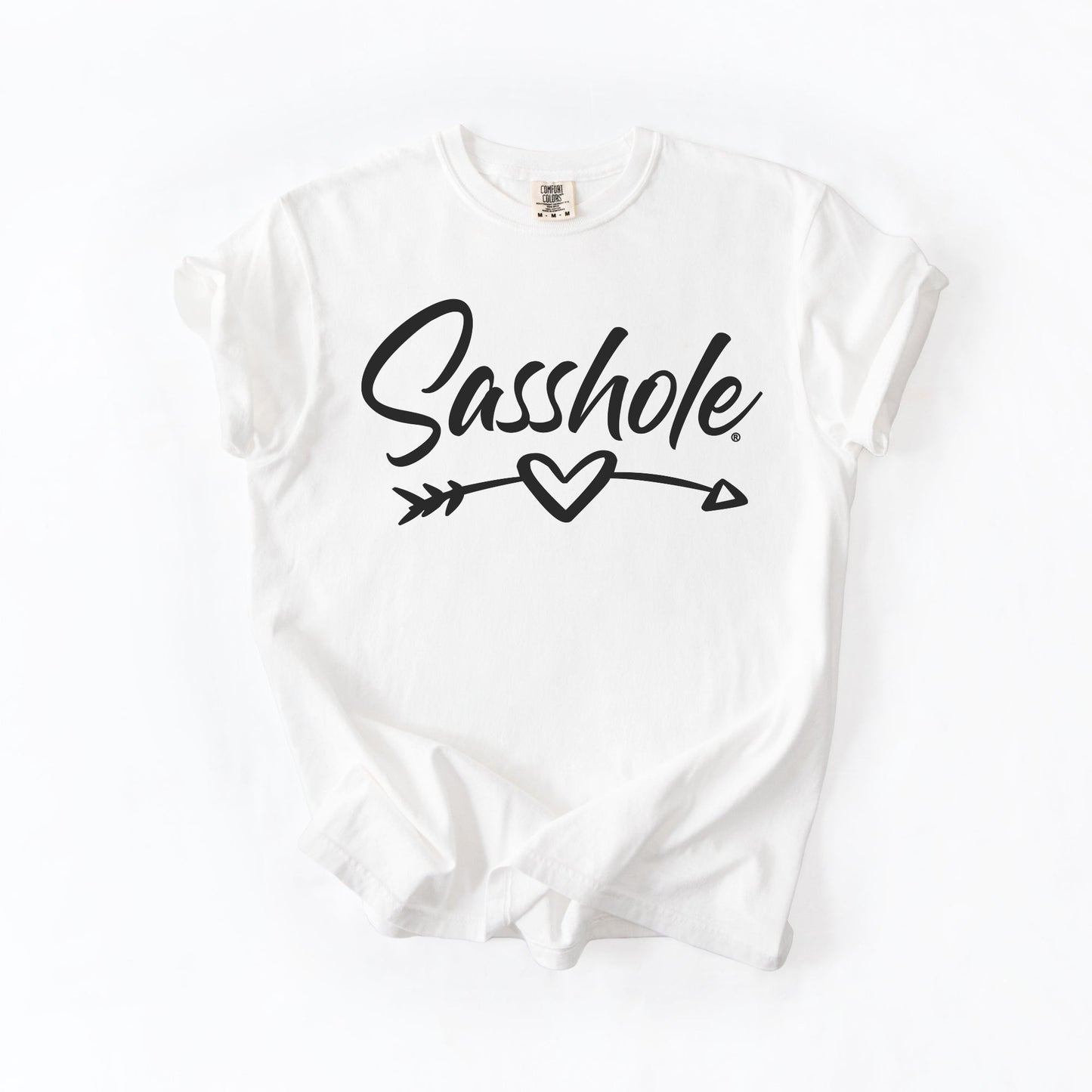 Sasshole® Arrow Heart T-Shirt – Funny, Flirty, and Bold Graphic Tee for Women – Comfort Color T-shirts - Funny Graphic Tee by Sasshole® Clothing