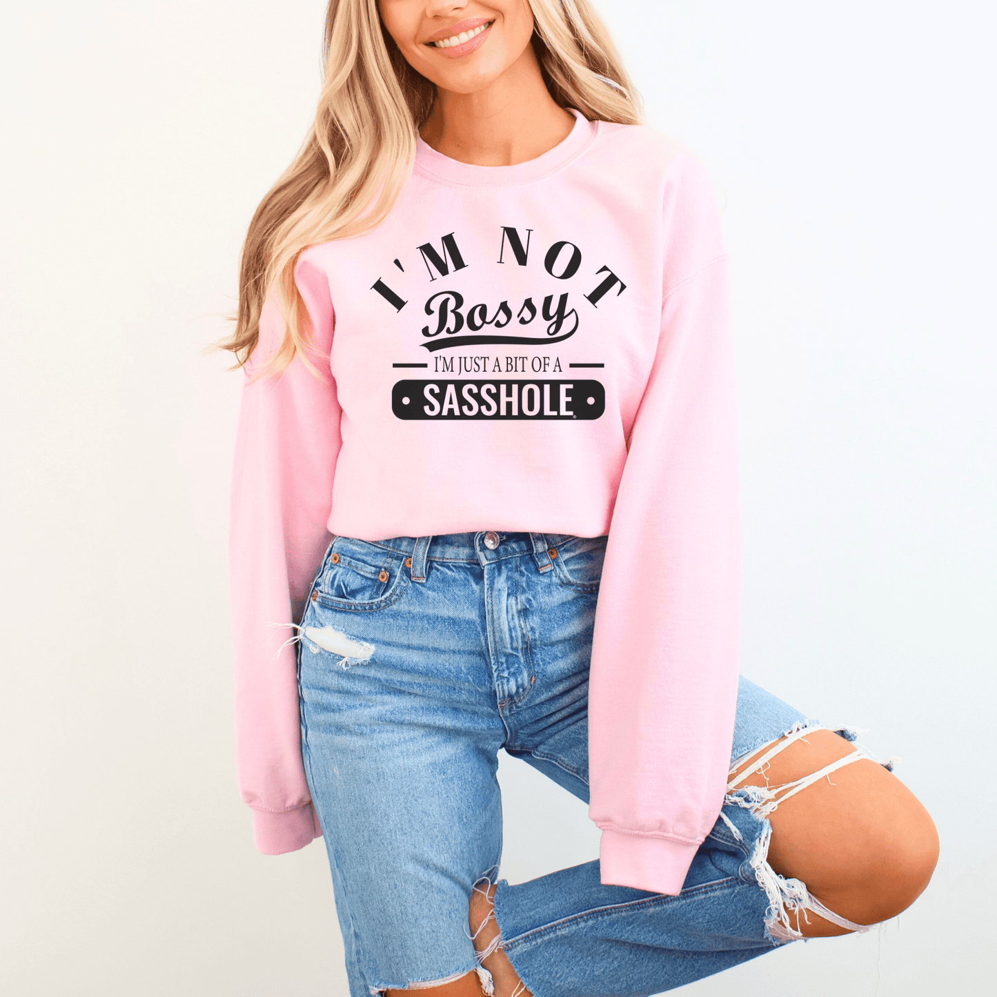 Sasshole® Boss: Not Bossy, Just Bold Women's Sweatshirt - Funny Graphic Tee by Sasshole® Clothing