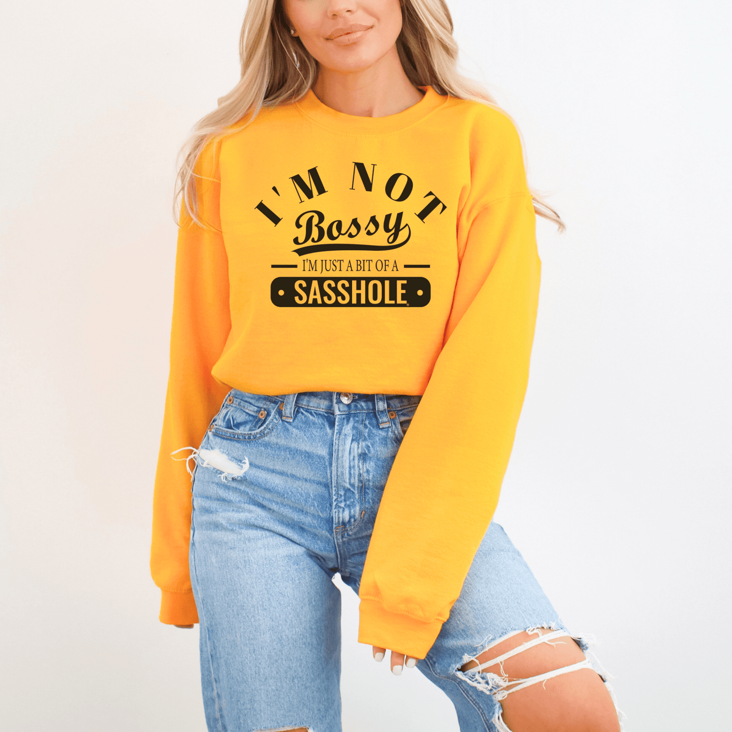 Sasshole® Boss: Not Bossy, Just Bold Women's Sweatshirt - Funny Graphic Tee by Sasshole® Clothing