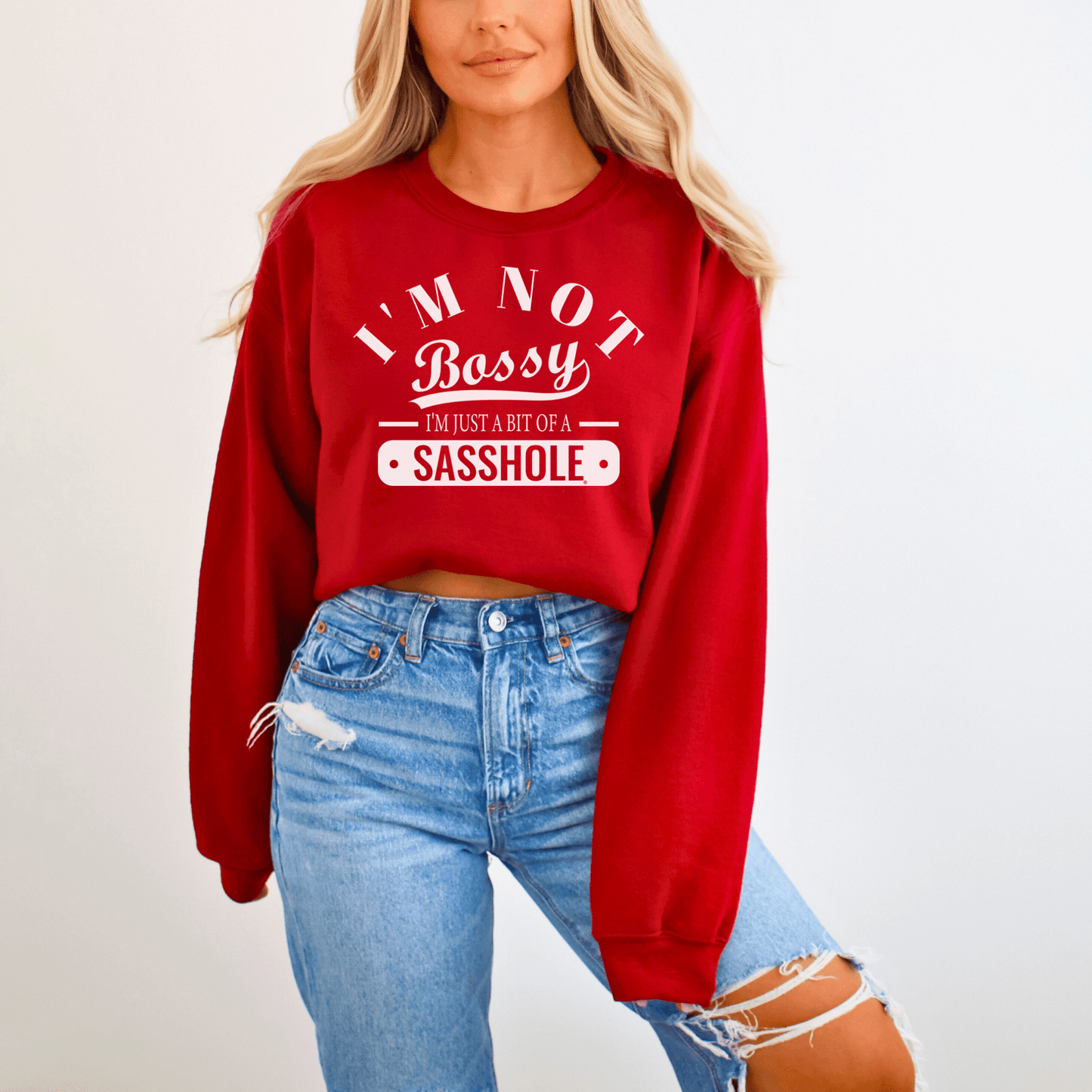 Sasshole® Boss: Not Bossy, Just Bold Women's Sweatshirt - Funny Graphic Tee by Sasshole® Clothing