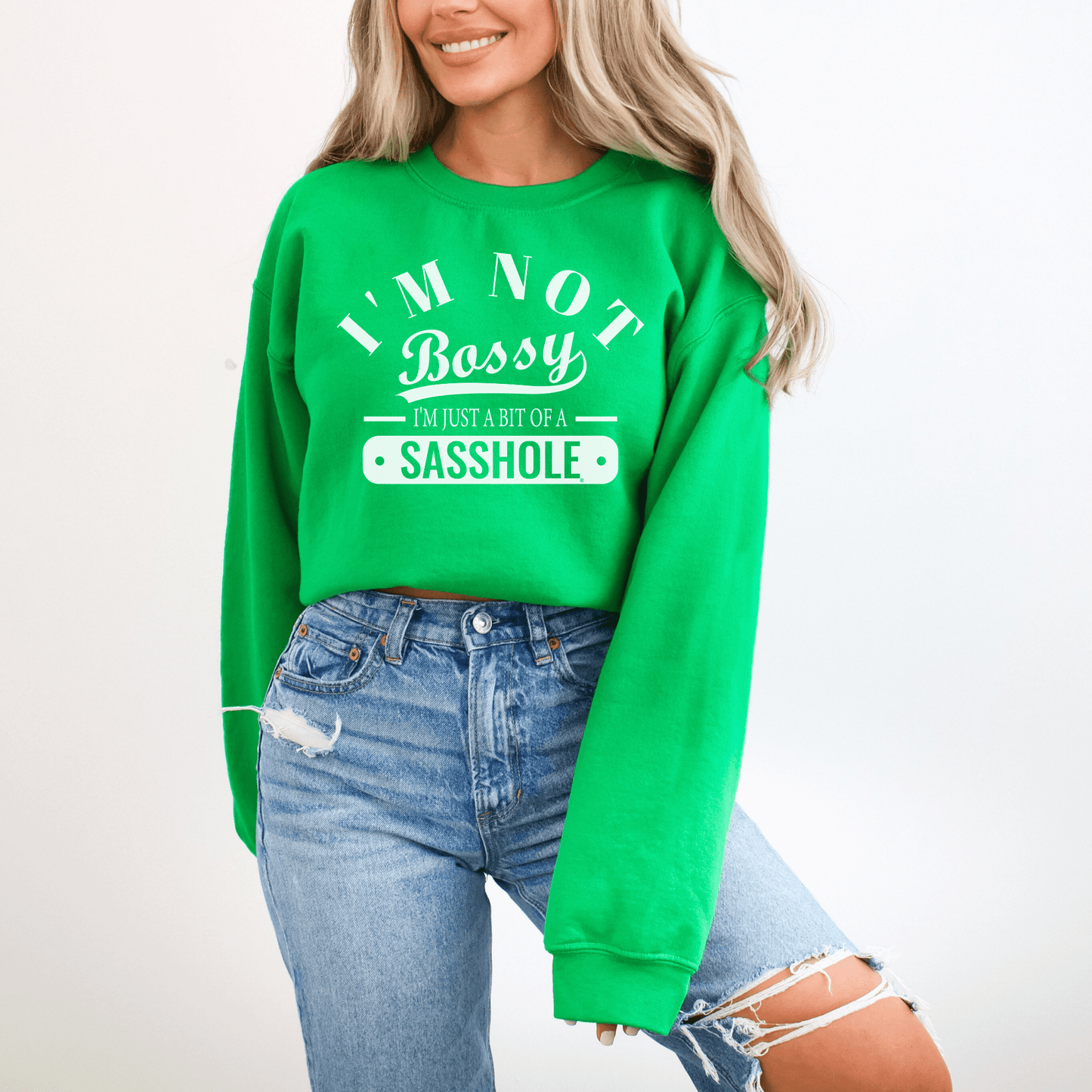 Sasshole® Boss: Not Bossy, Just Bold Women's Sweatshirt - Funny Graphic Tee by Sasshole® Clothing