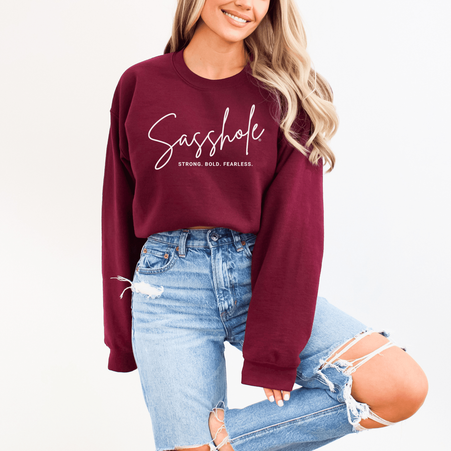 Sasshole® Empowerment Hoodie - Strong, Bold, Fearless Women's Sweatshirt - Funny Graphic Tee by Sasshole® Clothing