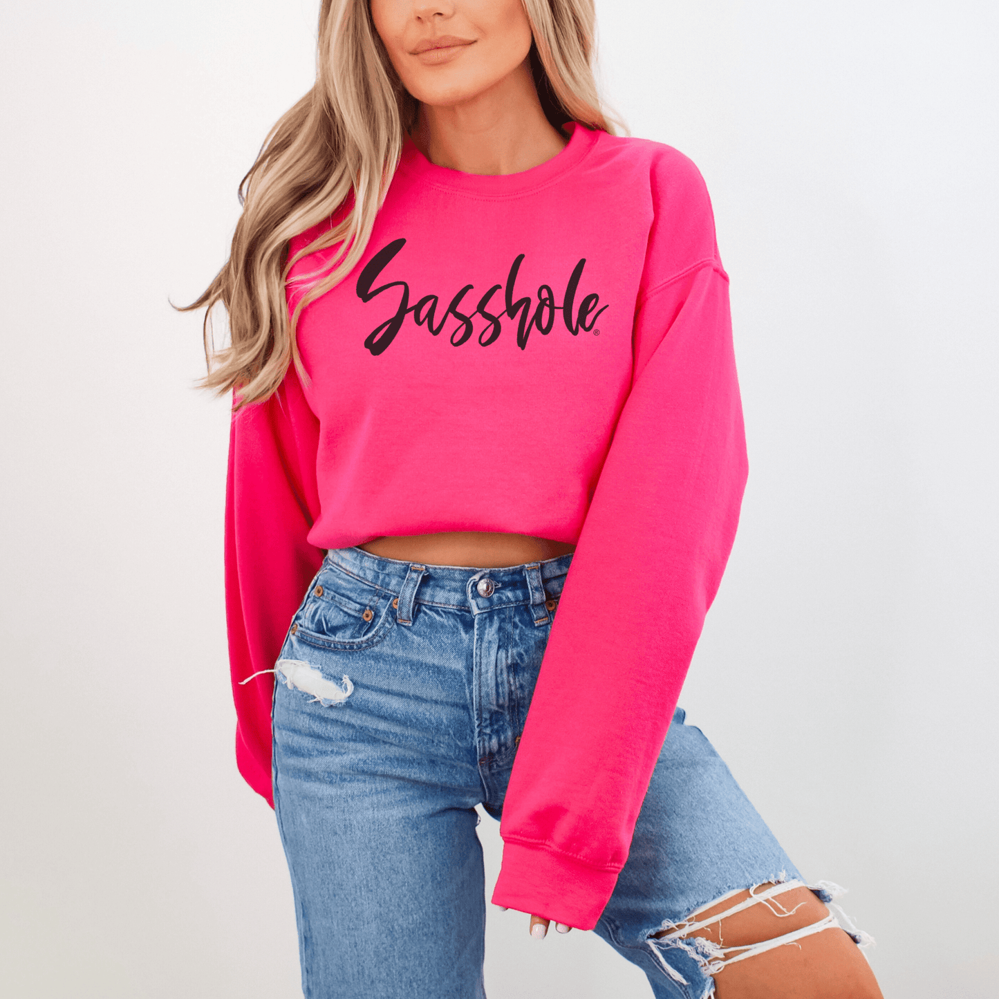 Sasshole® Essentials: Women's Funny Sweatshirt - Funny Graphic Tee by Sasshole® Clothing