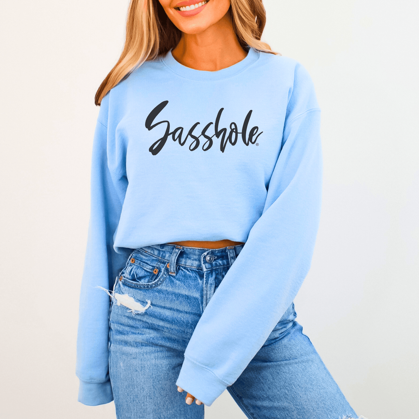 Sasshole® Essentials: Women's Funny Sweatshirt - Funny Graphic Tee by Sasshole® Clothing