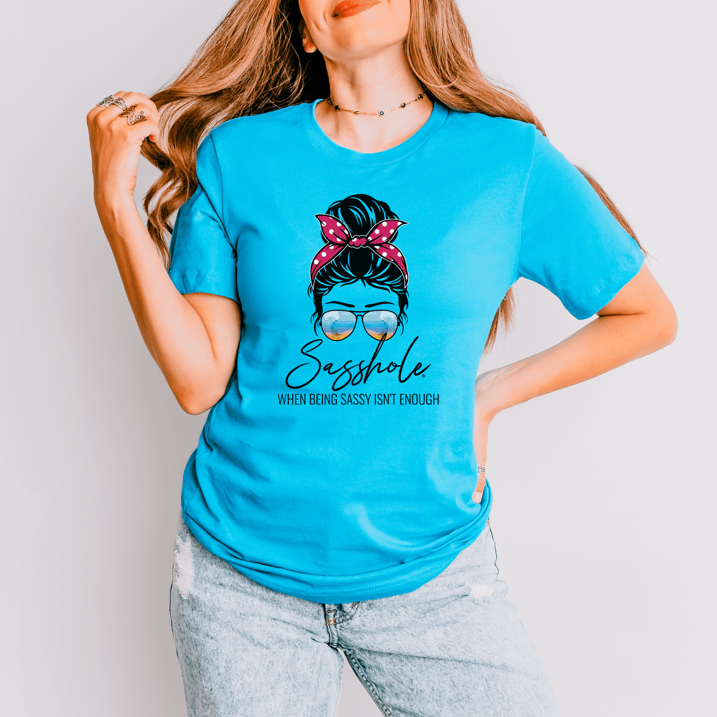 Sasshole® Retro Chic T-Shirt - When Being Sassy Isn’t Enough - Funny Graphic Tee by Sasshole® Clothing